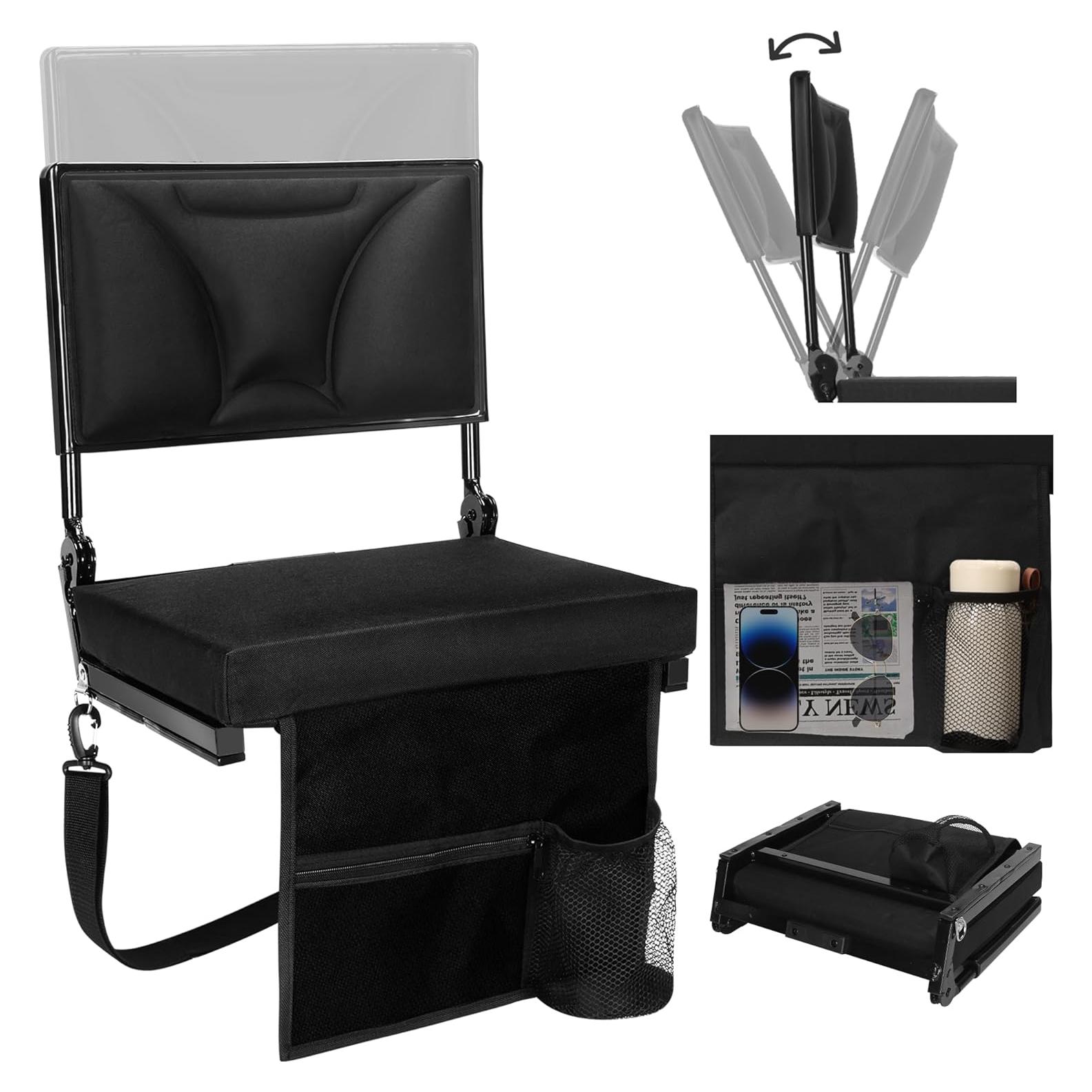 Silla de Gradas Acolchada Veook DHKTY con Respaldo Ajustable