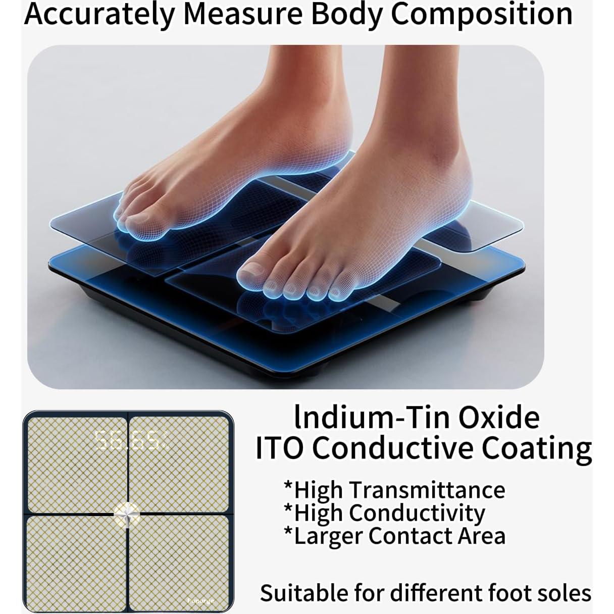 Báscula de Baño Digital PUPURGE CF812 con IMC y Grasa Corporal