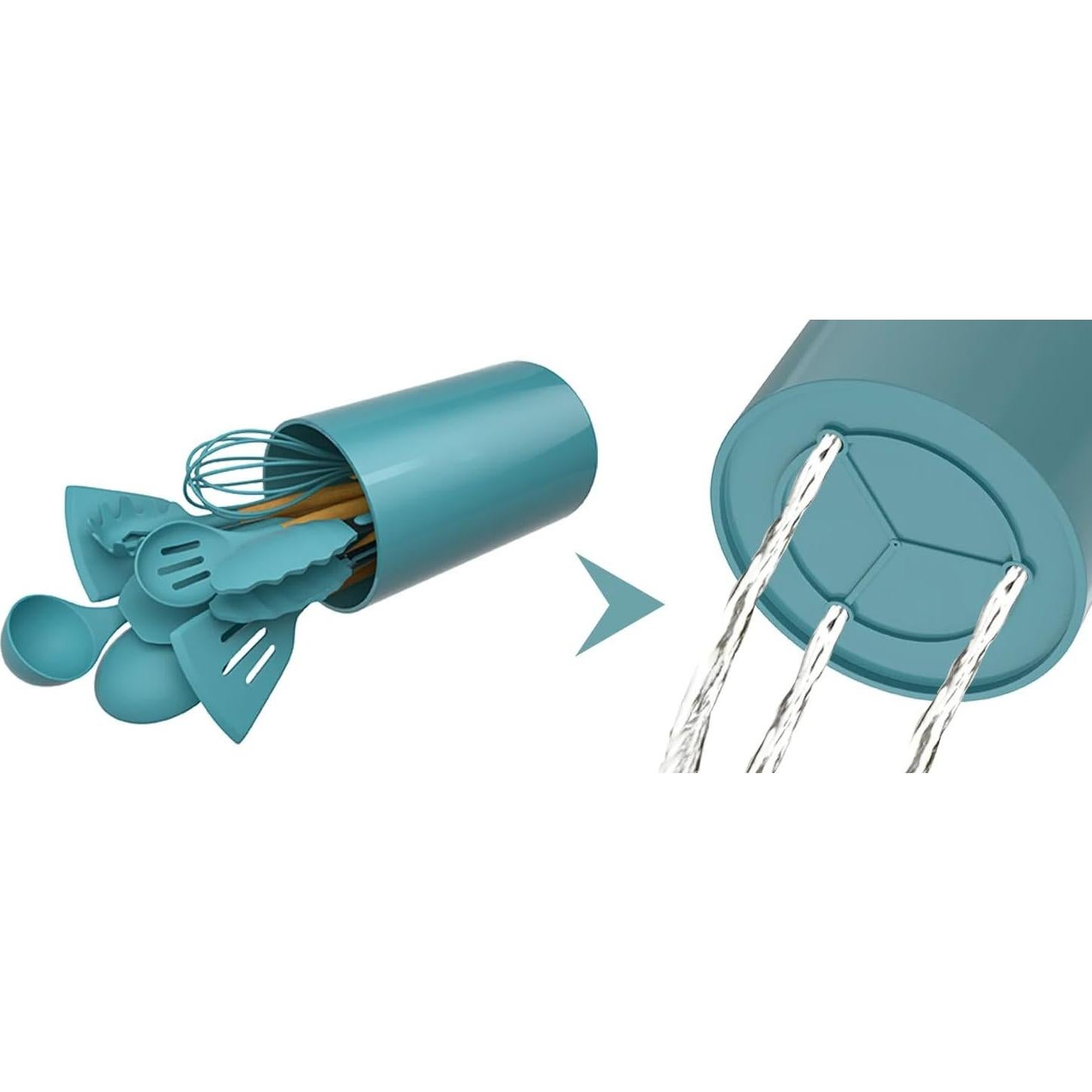 Juego de Utensilios de Cocina FEEMONT 33 Piezas Silicona Verde