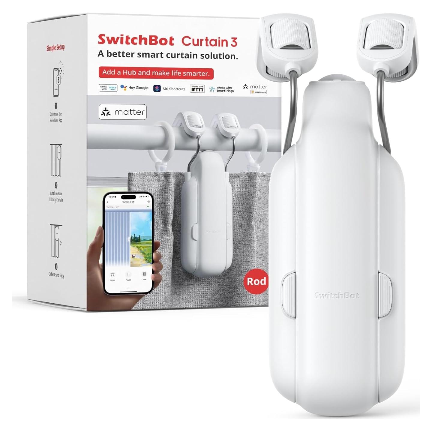 Abridor Cortinas Automático SwitchBot Cortina 3 Varilla