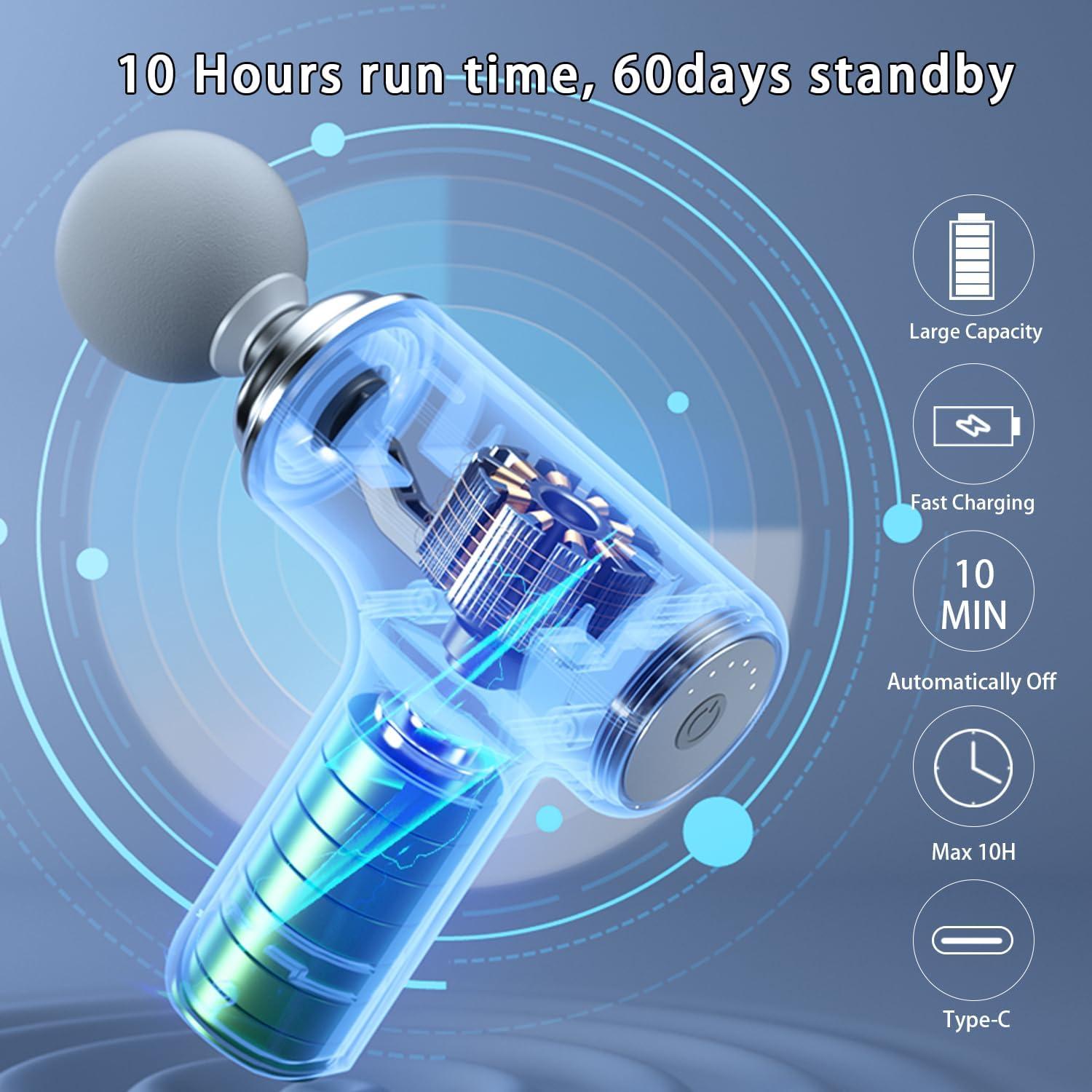 Mini Pistola de Masaje ZEOEZHBI Negro, Alivio Muscular Portátil