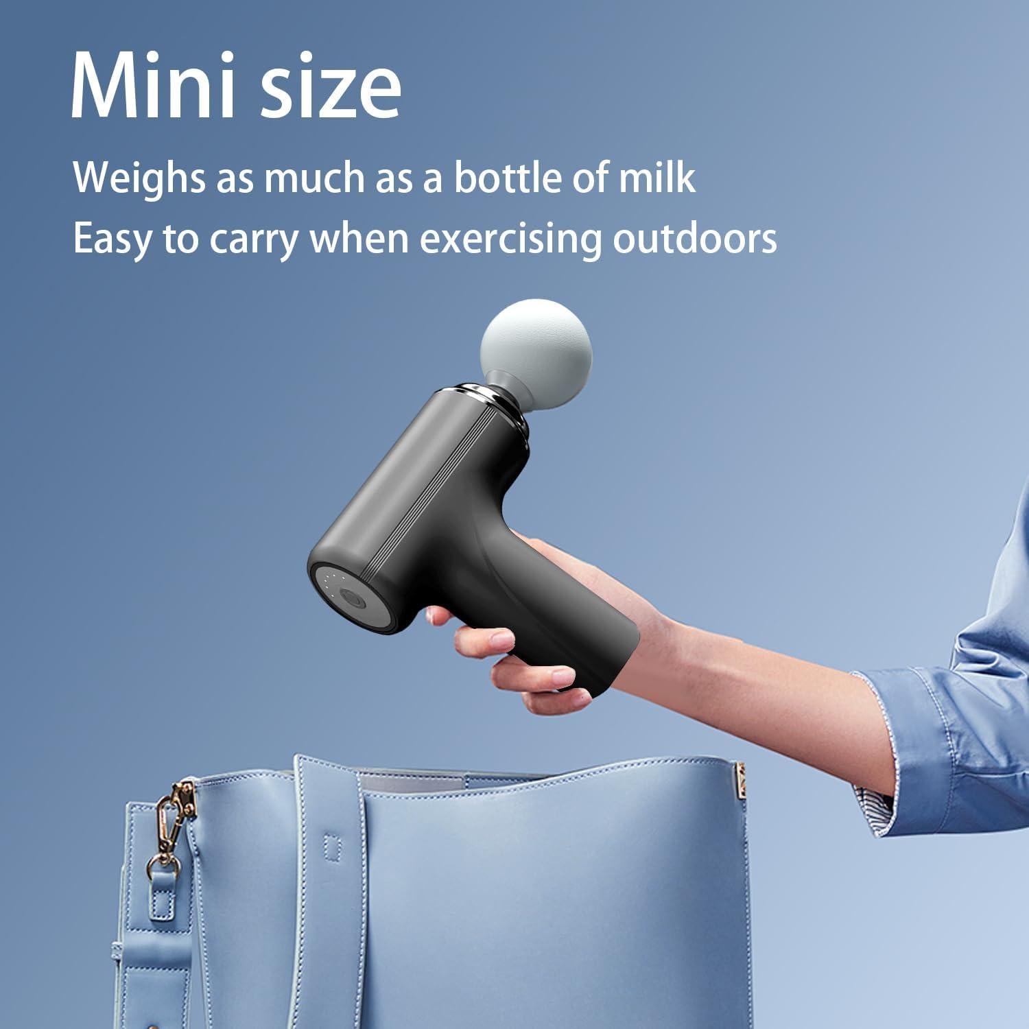 Mini Pistola de Masaje ZEOEZHBI Negro, Alivio Muscular Portátil