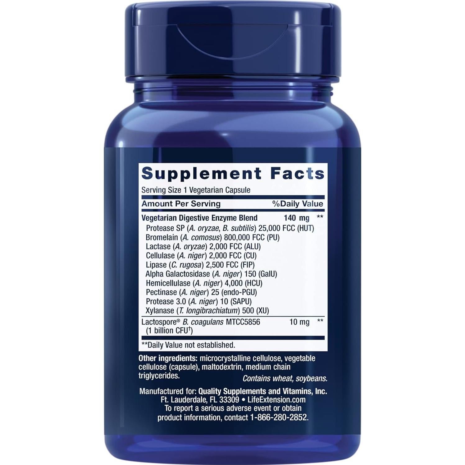 Enzimas Digestivas Mejoradas Life Extension 60 Cápsulas