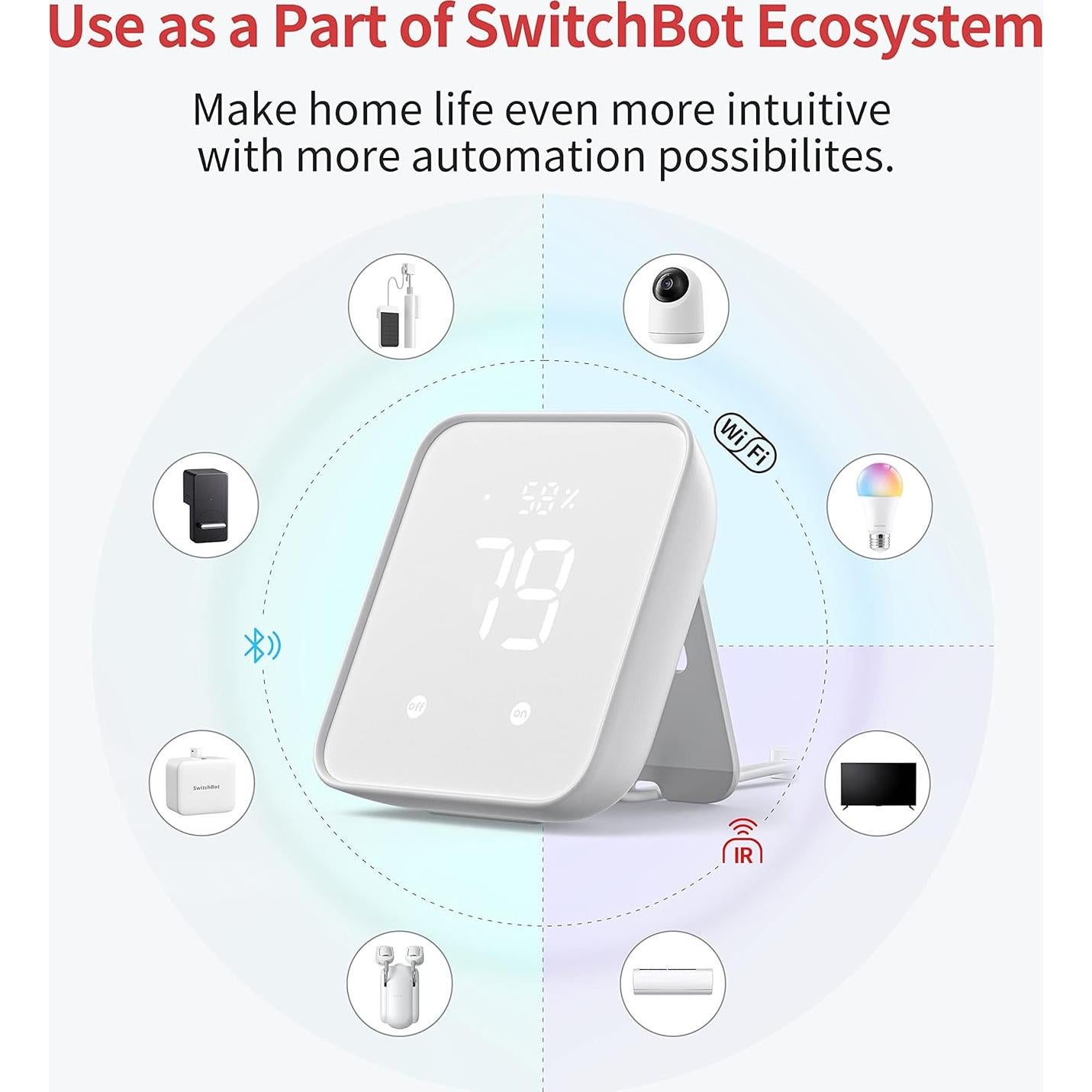 SwitchBot Hub 2 (2da Gen) Termómetro Higrómetro WiFi Inteligente