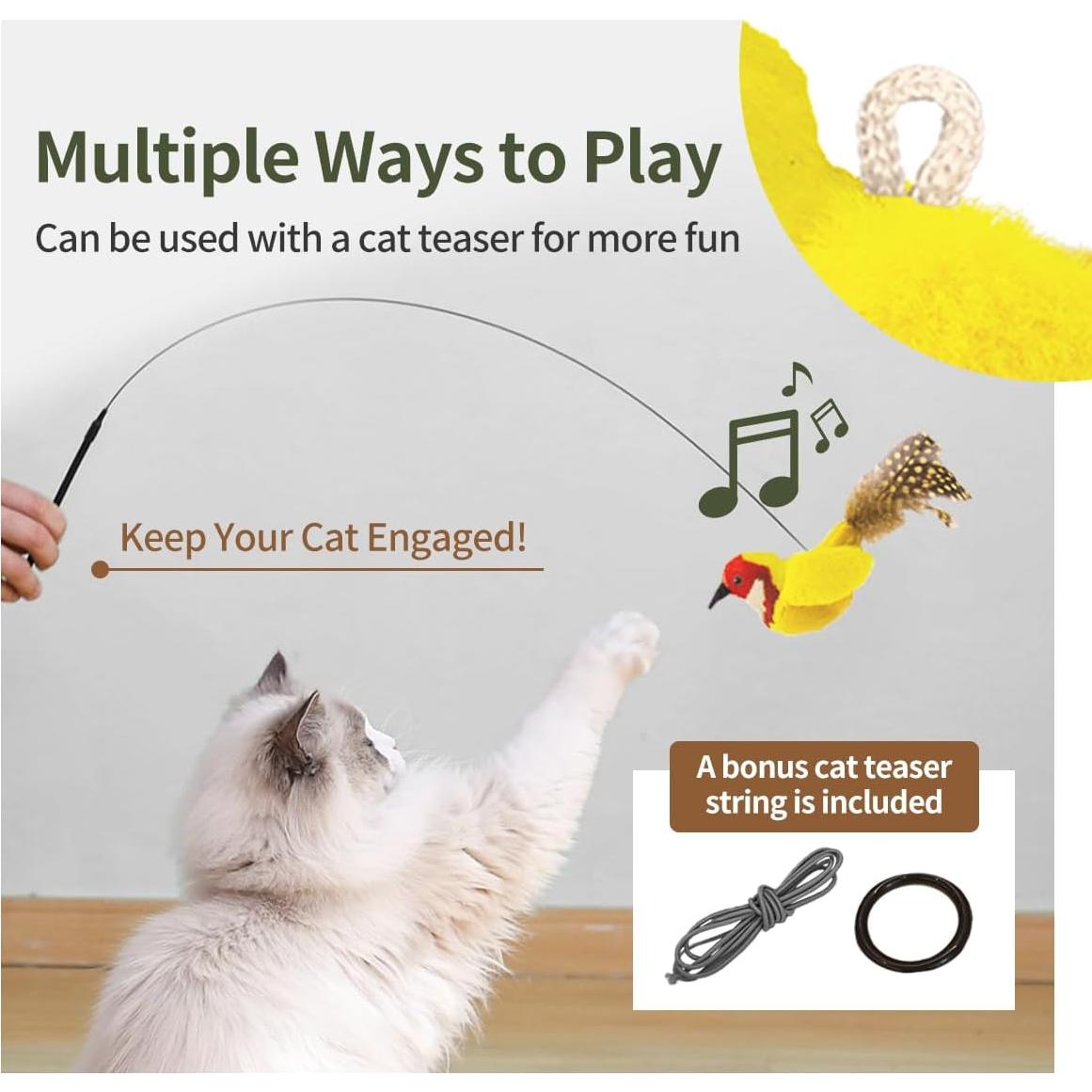 Juguetes Interactivos para Gatos Ecubes con Hierba Gatera - 2 Pájaro