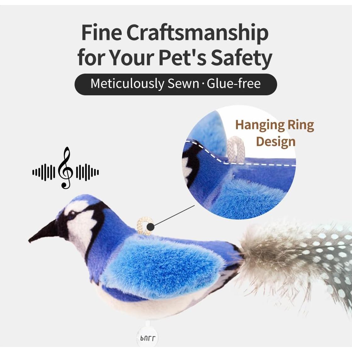 Juguetes Interactivos para Gatos Ecubes con Hierba Gatera - 2 Pájaro