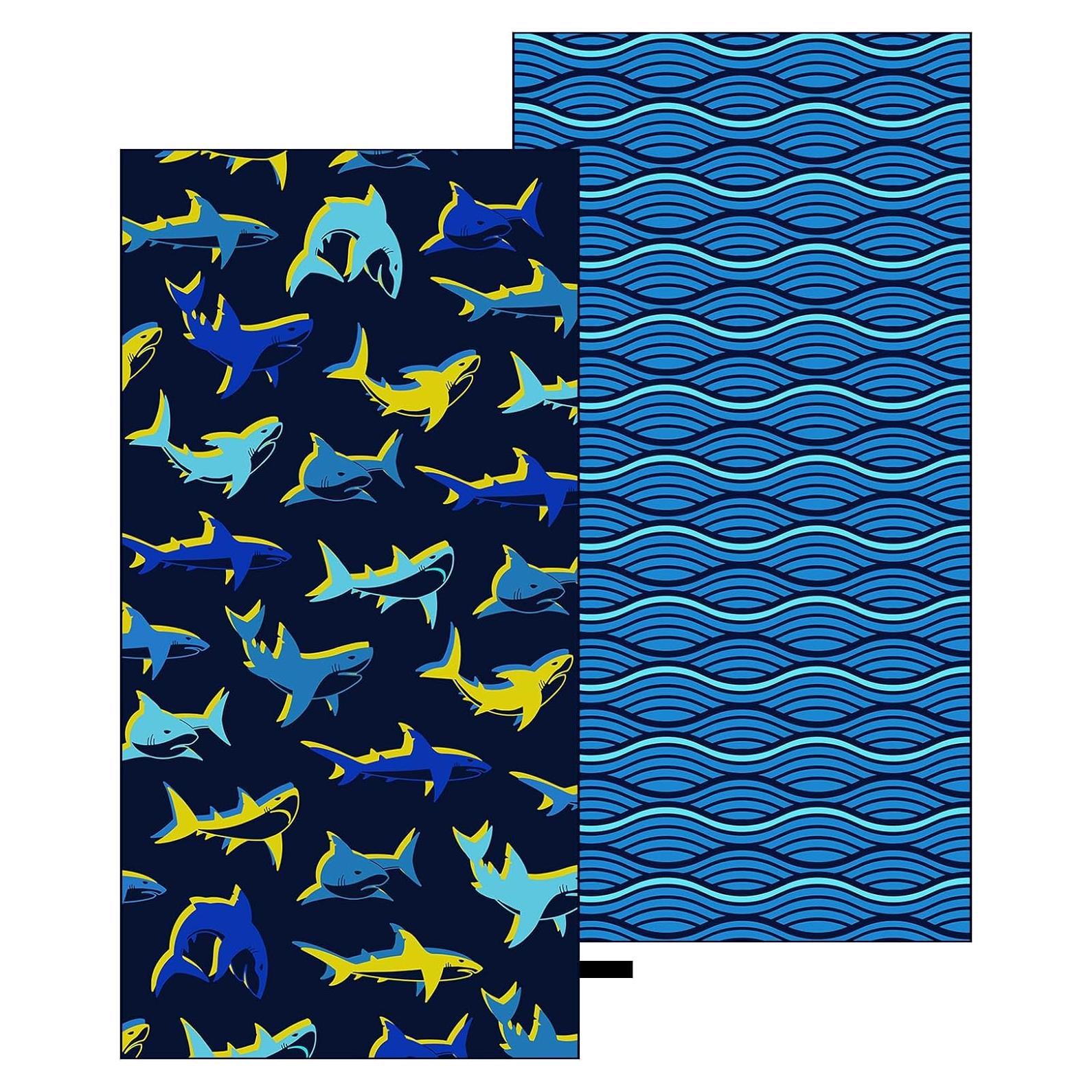 Toalla de Playa MelonBoat Grande Tiburón Azul 160x80 cm