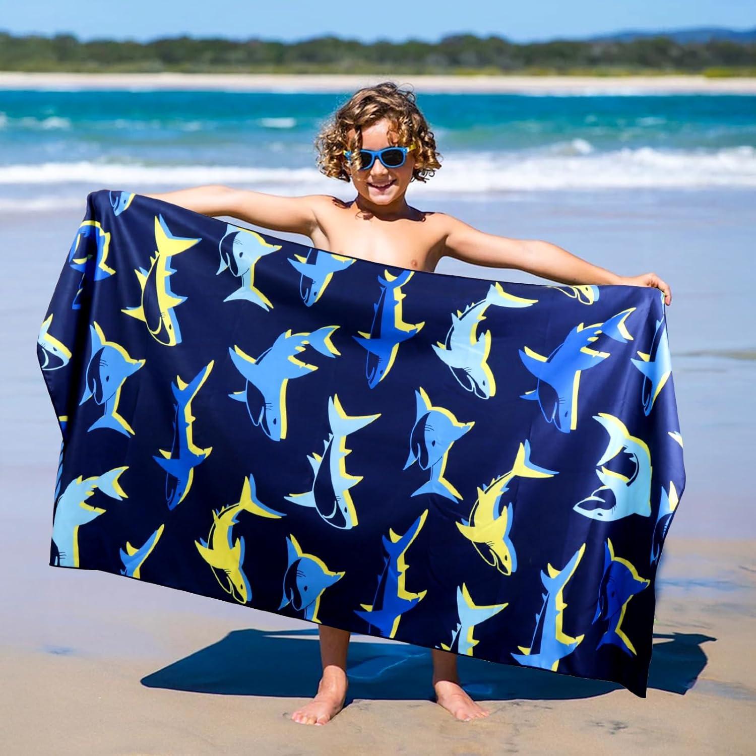 Toalla de Playa MelonBoat Grande Tiburón Azul 160x80 cm