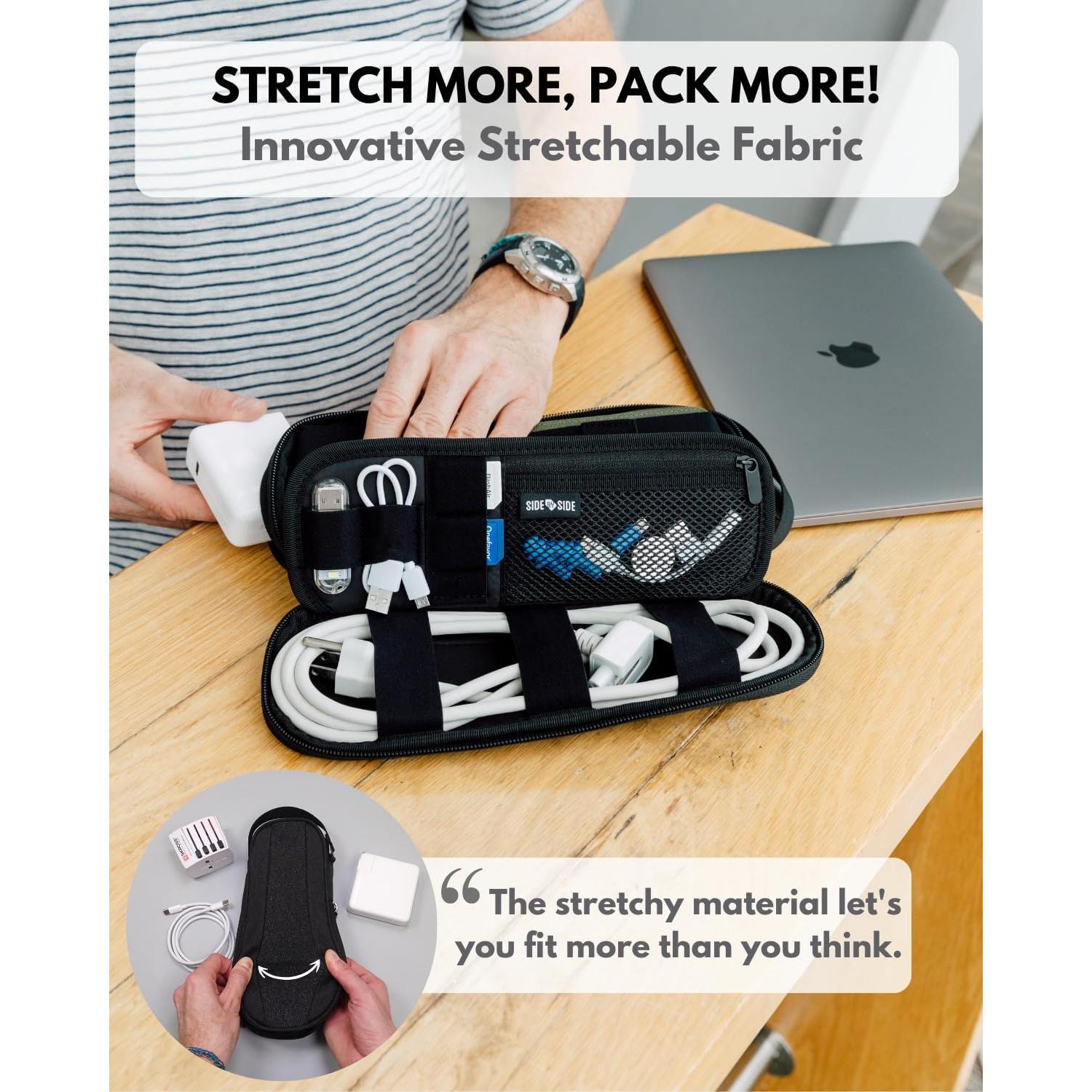 Organizador de Electrónica SIDE BY SIDE Power Packer Burdeos - Funda para Cables y Accesorios