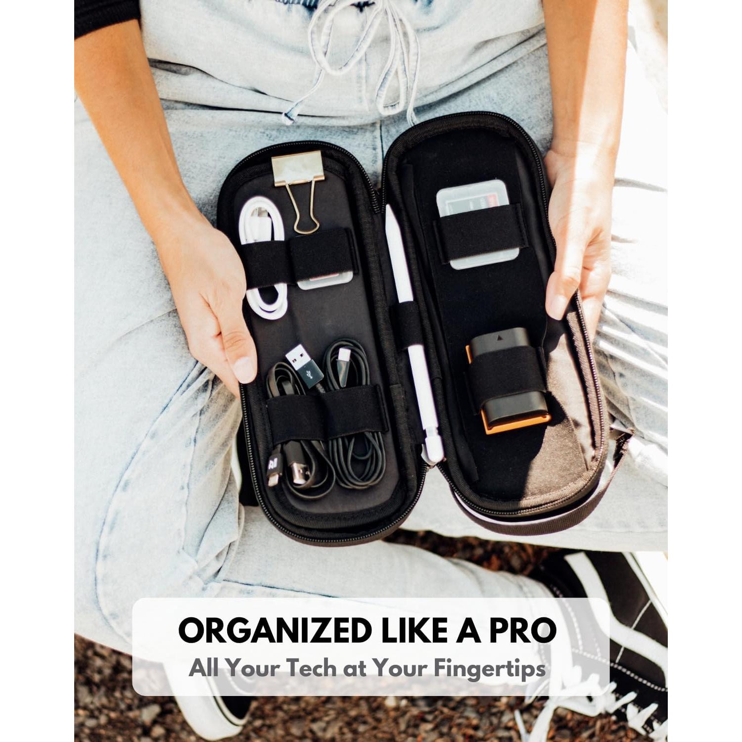 Organizador de Electrónica SIDE BY SIDE Power Packer Burdeos - Funda para Cables y Accesorios