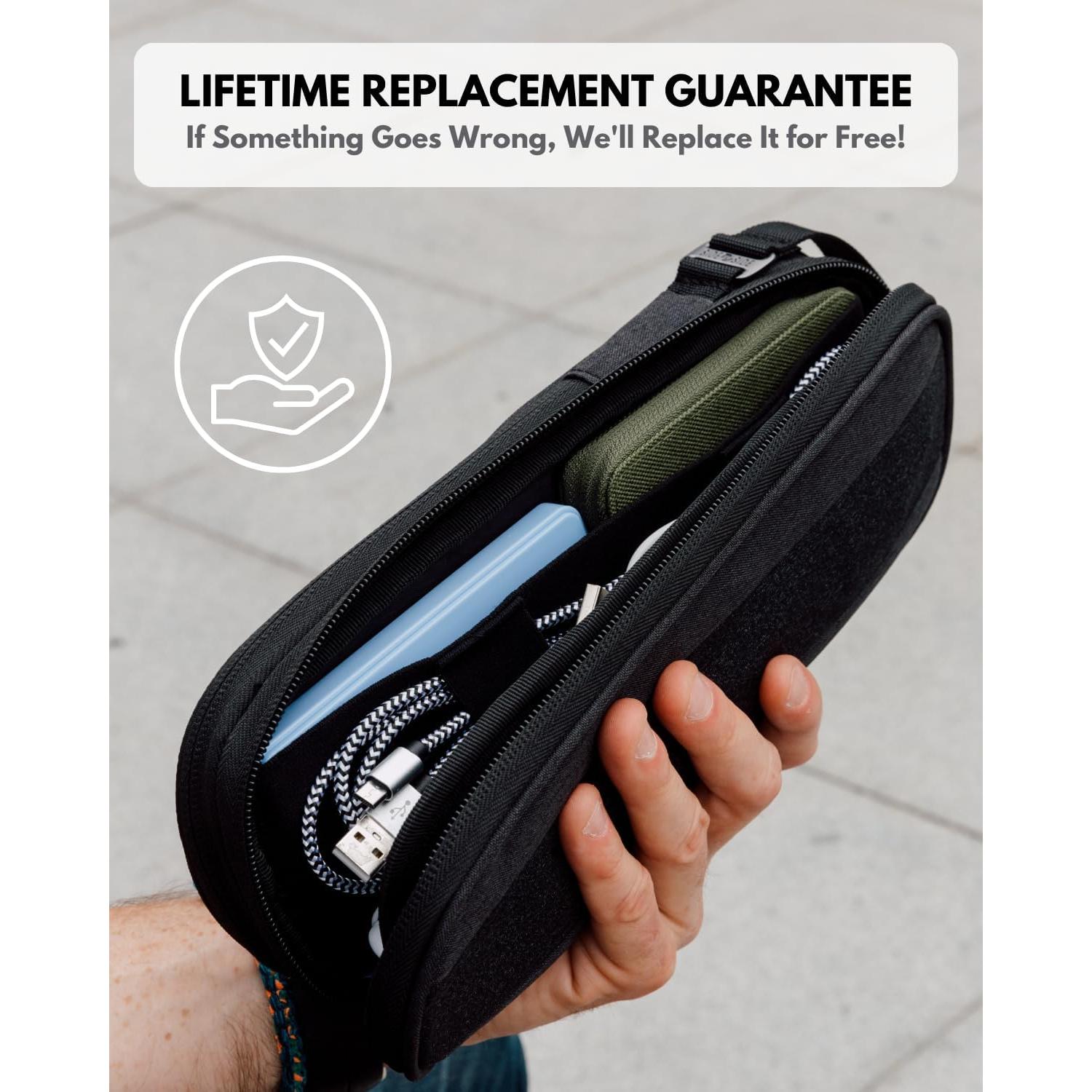 Organizador de Electrónica SIDE BY SIDE Power Packer Burdeos - Funda para Cables y Accesorios