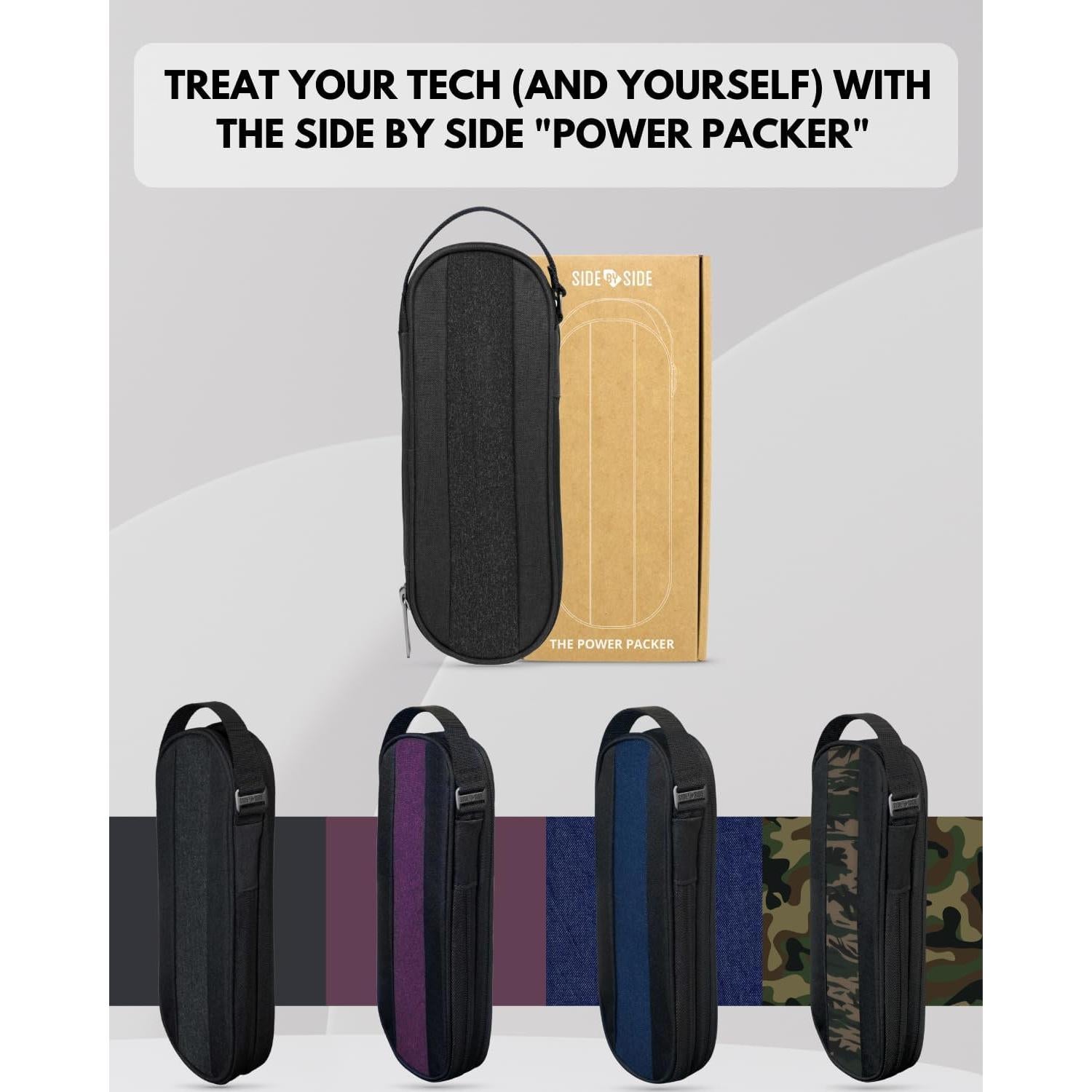 Organizador de Electrónica SIDE BY SIDE Power Packer Burdeos - Funda para Cables y Accesorios