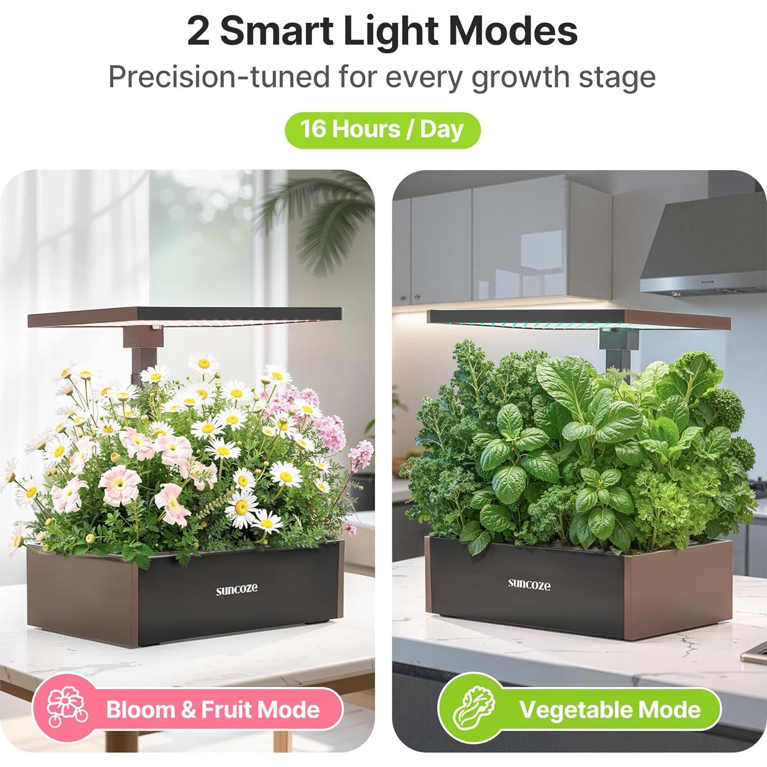 Sistema Hidropónico SUNCOZE 20 Cápsulas 10L Luz LED 36W