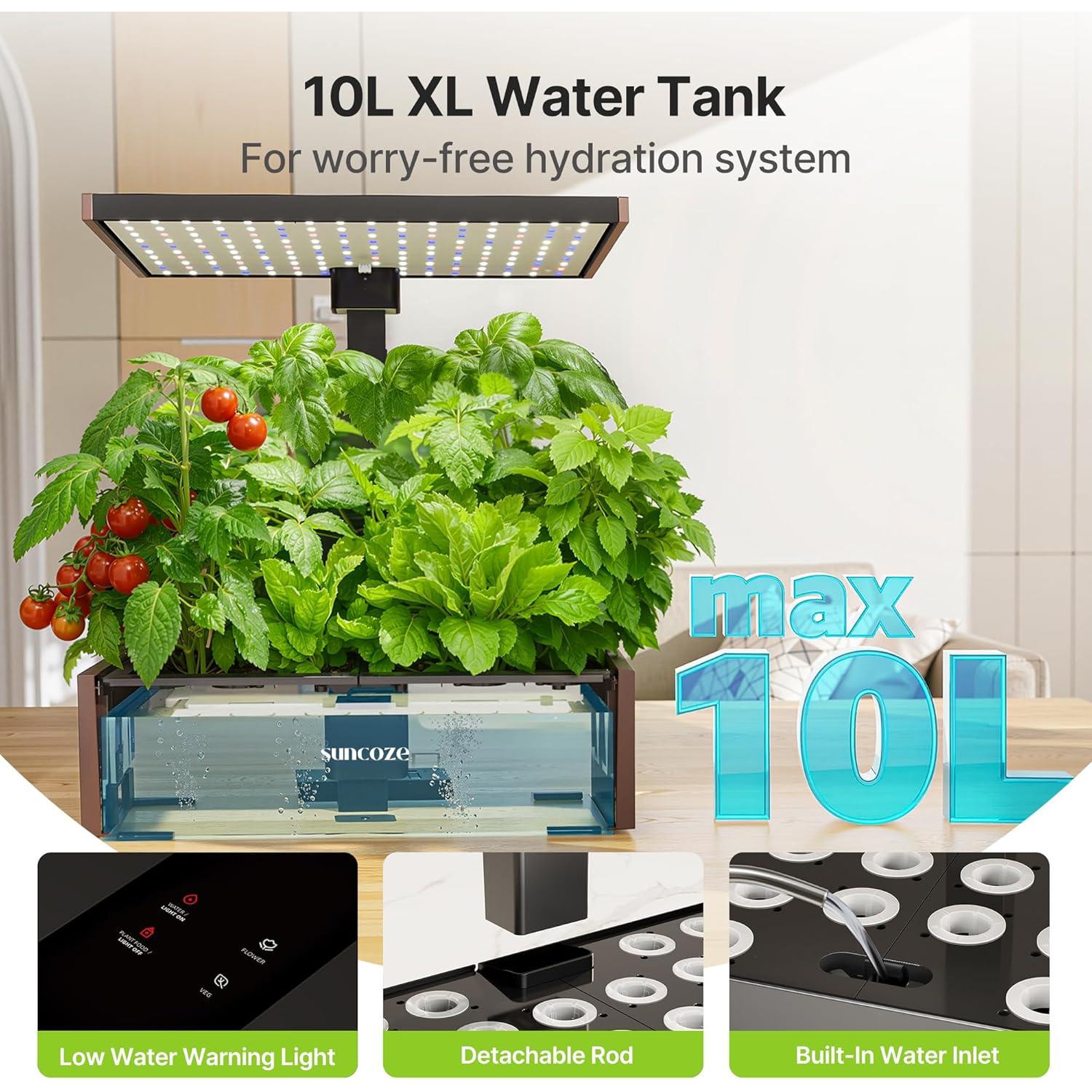 Sistema Hidropónico SUNCOZE 20 Cápsulas 10L Luz LED 36W