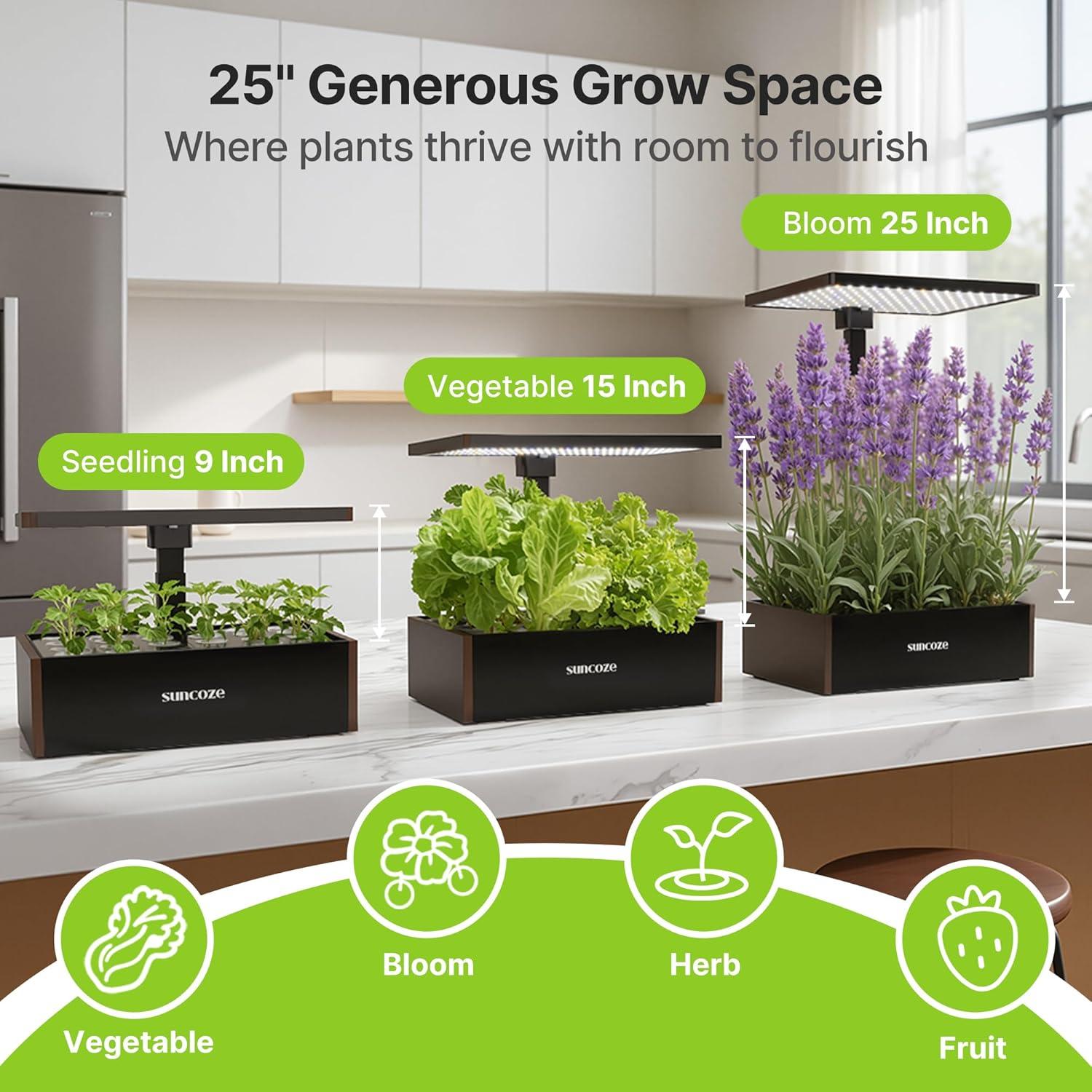 Sistema Hidropónico SUNCOZE 20 Cápsulas 10L Luz LED 36W