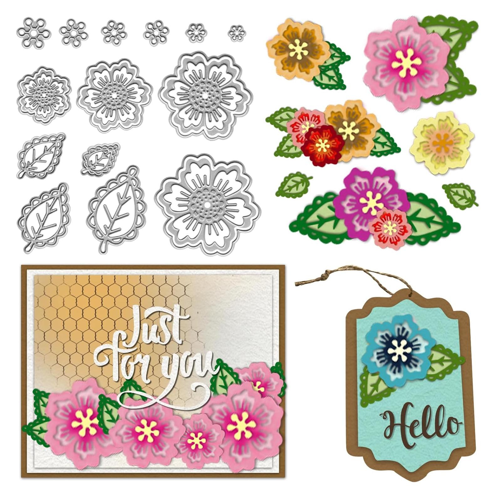 Troqueles de Flores y Hojas Hying para Scrapbooking 5.7x3.5cm