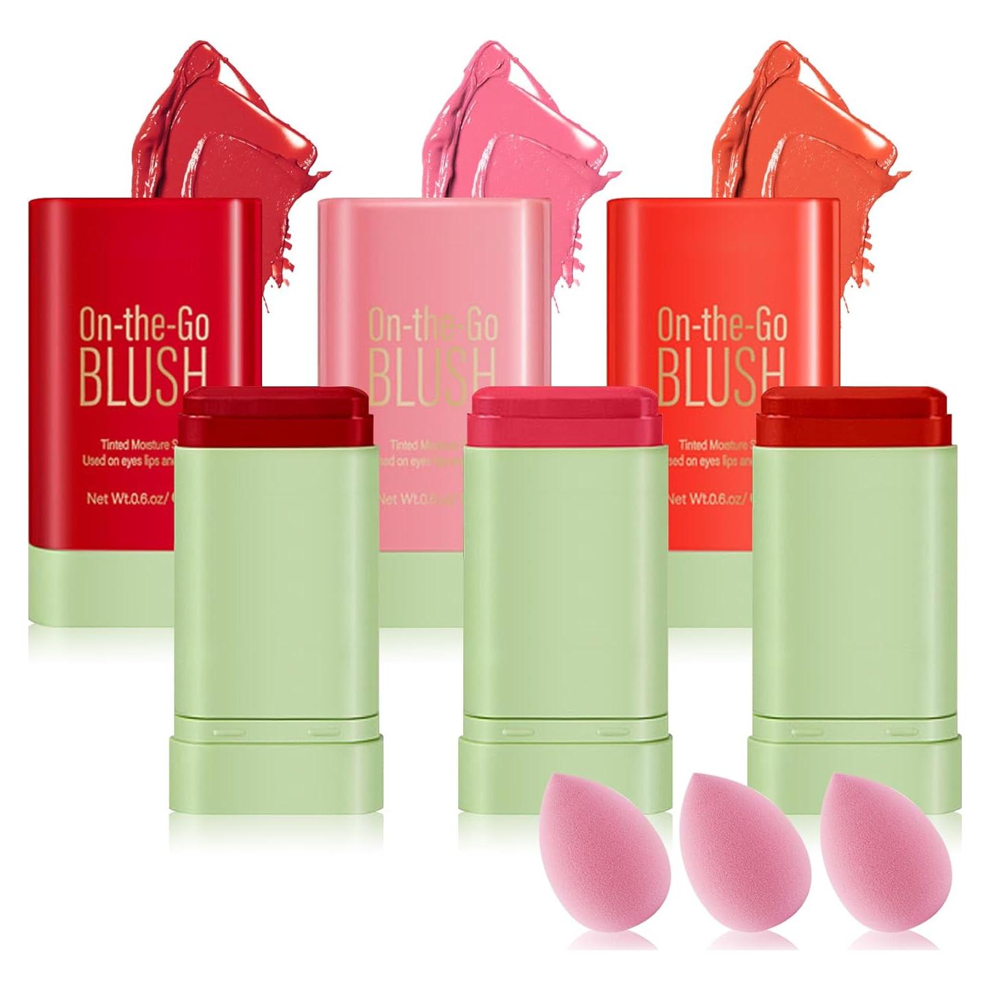 Barra de Rubor Hidratante 3 Colores PPDanYiDi - Uso Múltiple