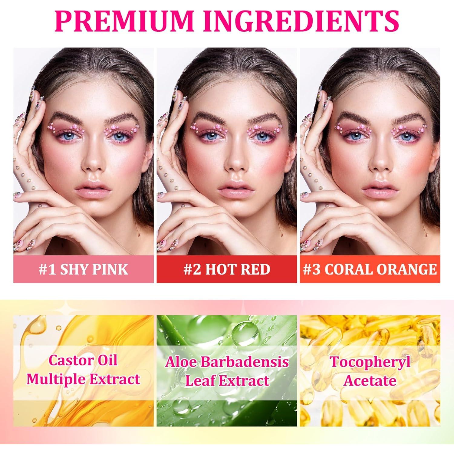 Barra de Rubor Hidratante 3 Colores PPDanYiDi - Uso Múltiple