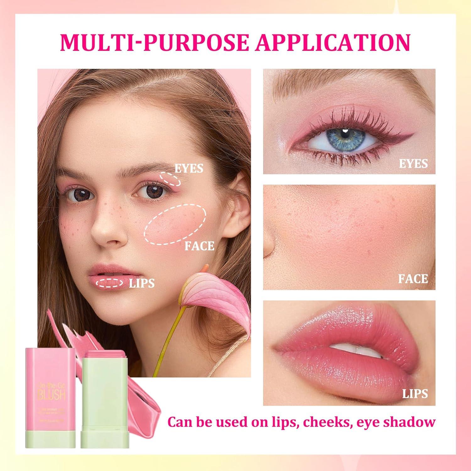 Barra de Rubor Hidratante 3 Colores PPDanYiDi - Uso Múltiple