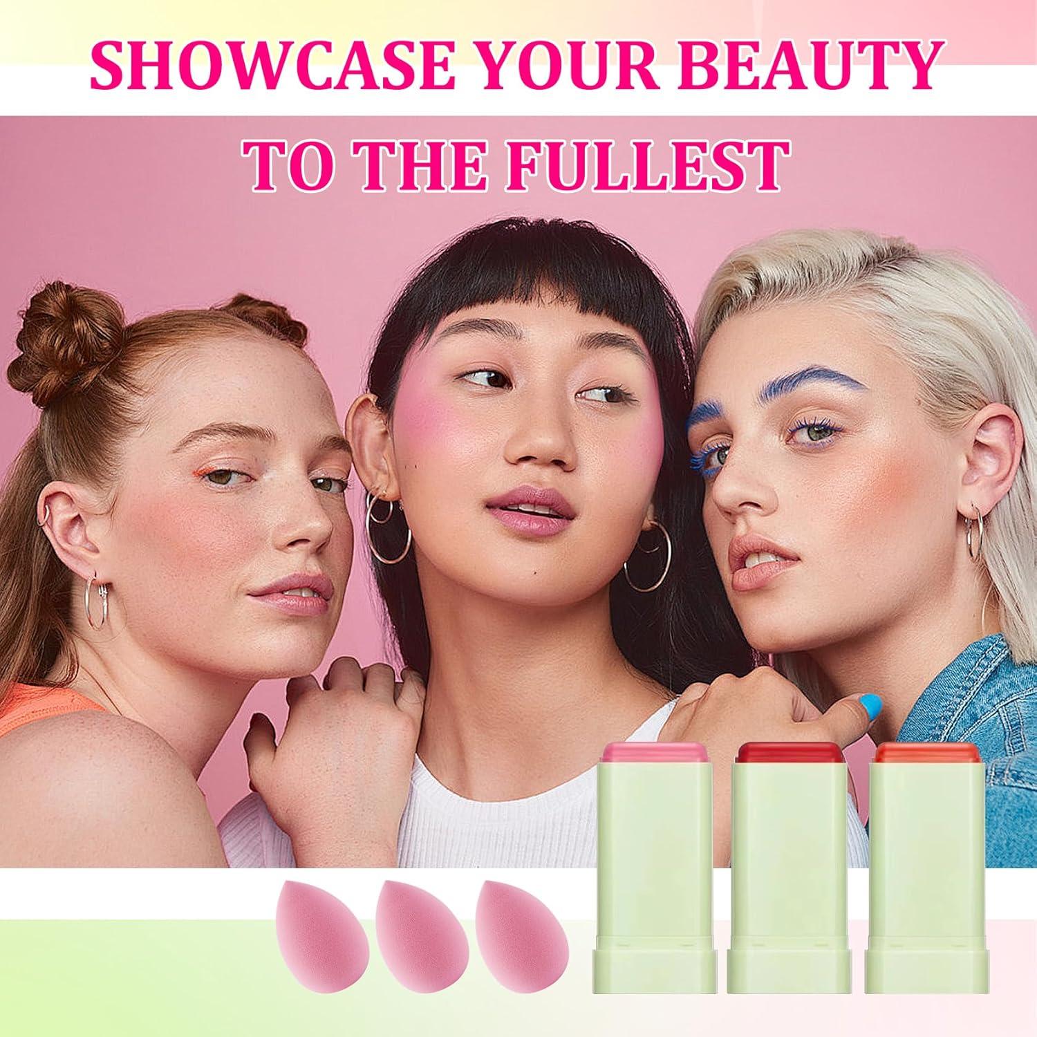 Barra de Rubor Hidratante 3 Colores PPDanYiDi - Uso Múltiple