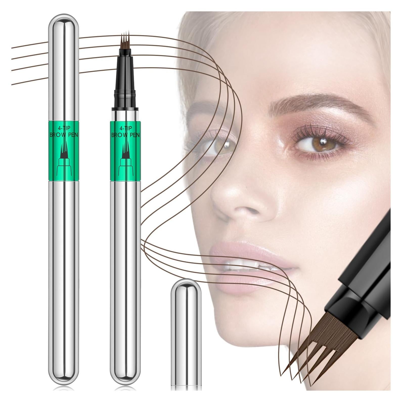 Lápiz de Cejas Microblading Shantou Castaño Medio 4 Puntas