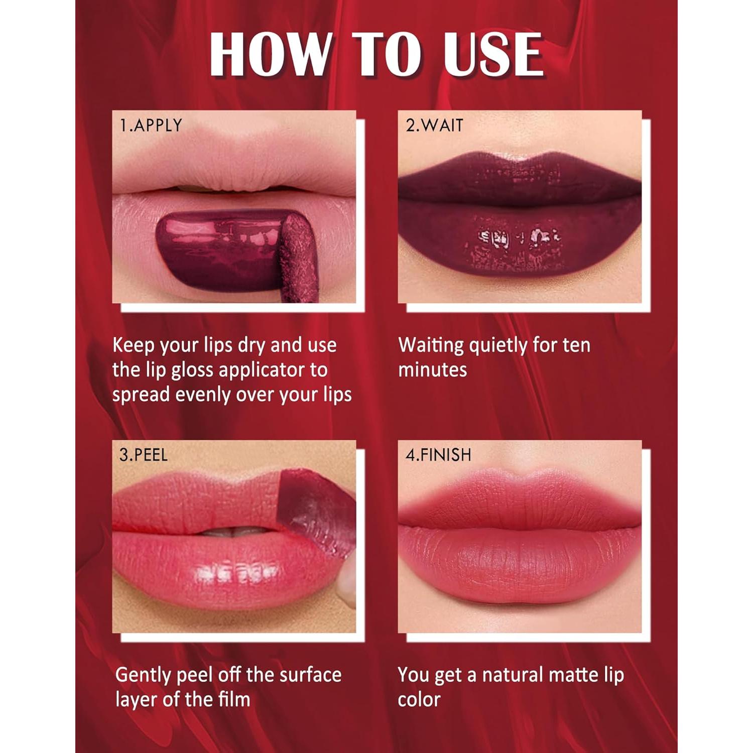 Tinte de Labios Peel Off Lestpola Rosa Mate 24H Resistente Agua