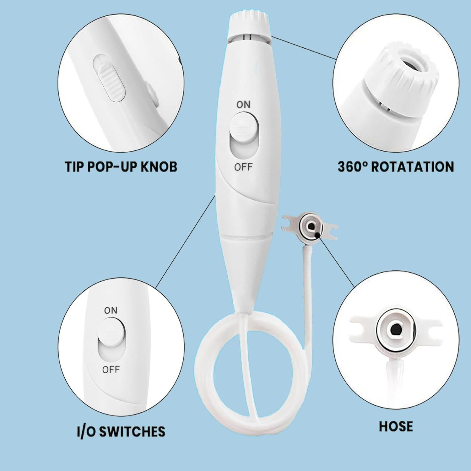 Manguera y Mango de Repuesto Waterpik WP-100 WP-300 WP-660