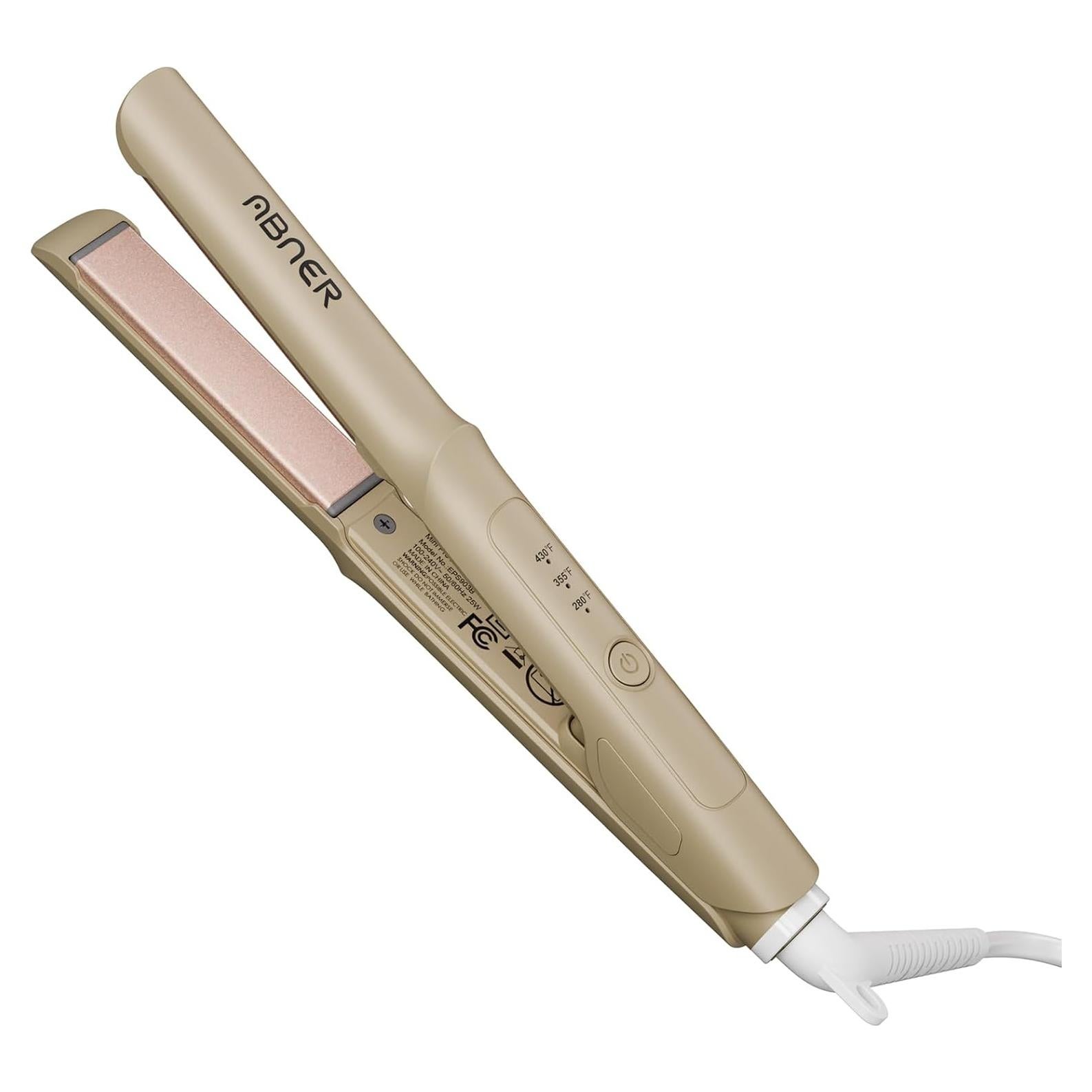 Plancha de Pelo Mini ABNER Cerámica 0.7" Temperatura Ajustable