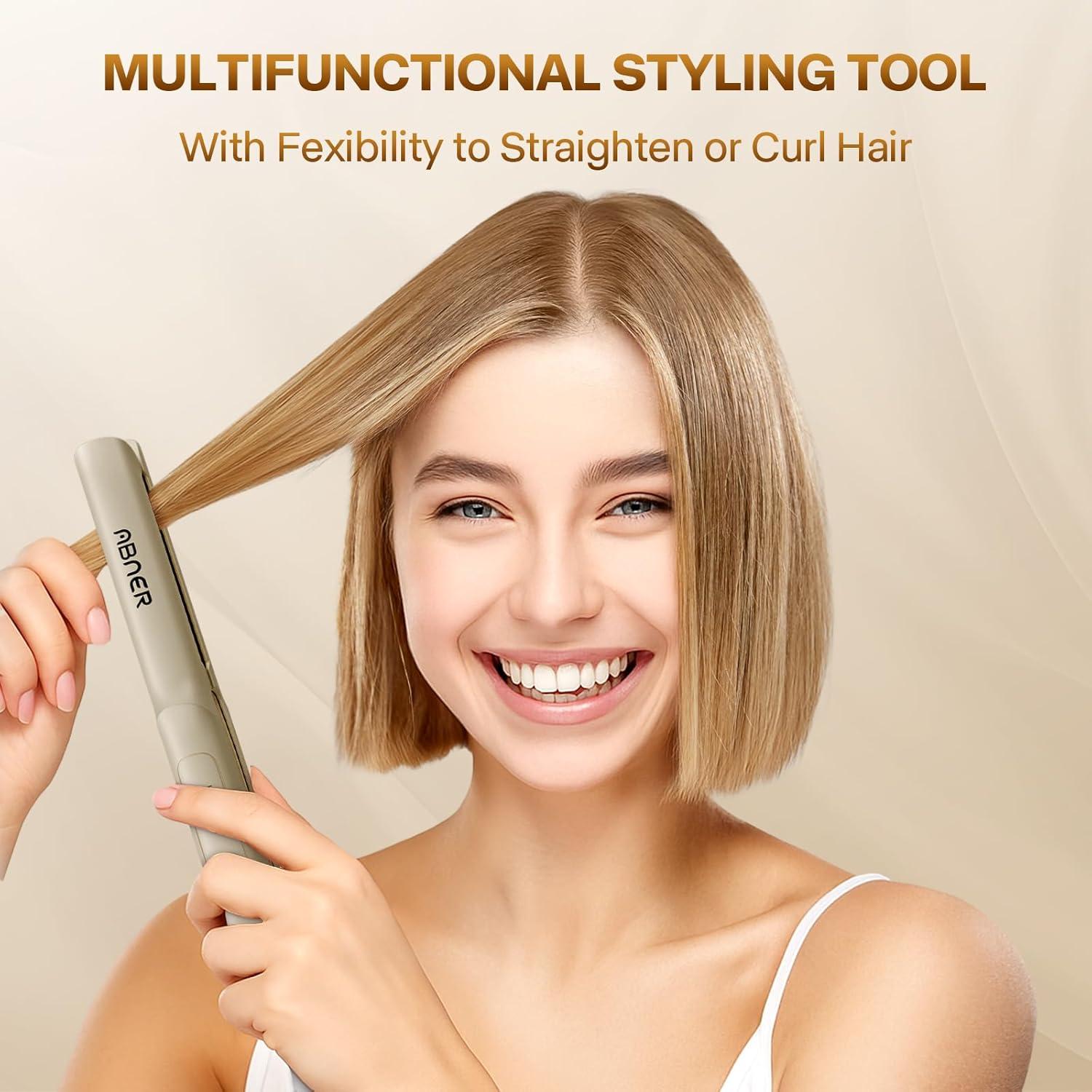 Plancha de Pelo Mini ABNER Cerámica 0.7" Temperatura Ajustable