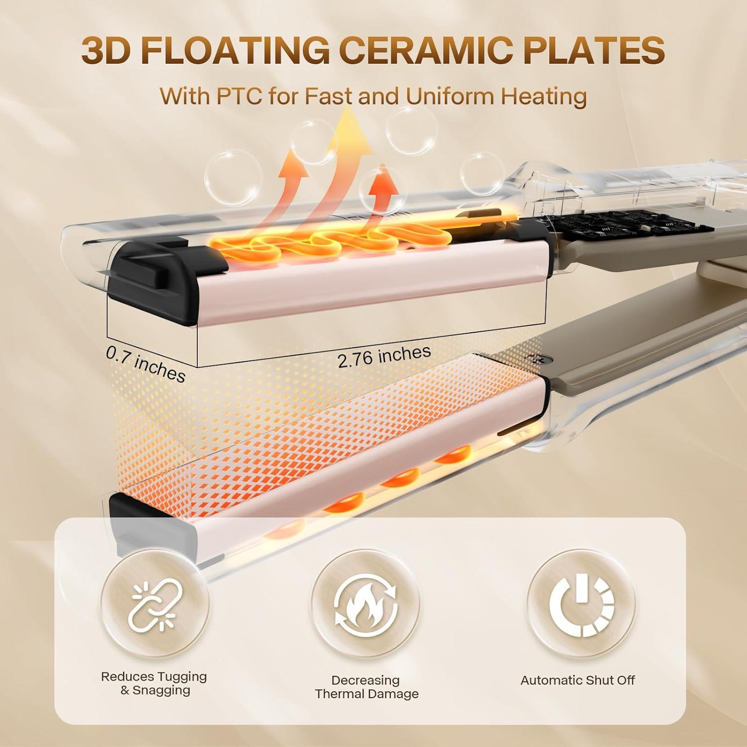 Plancha de Pelo Mini ABNER Cerámica 0.7" Temperatura Ajustable