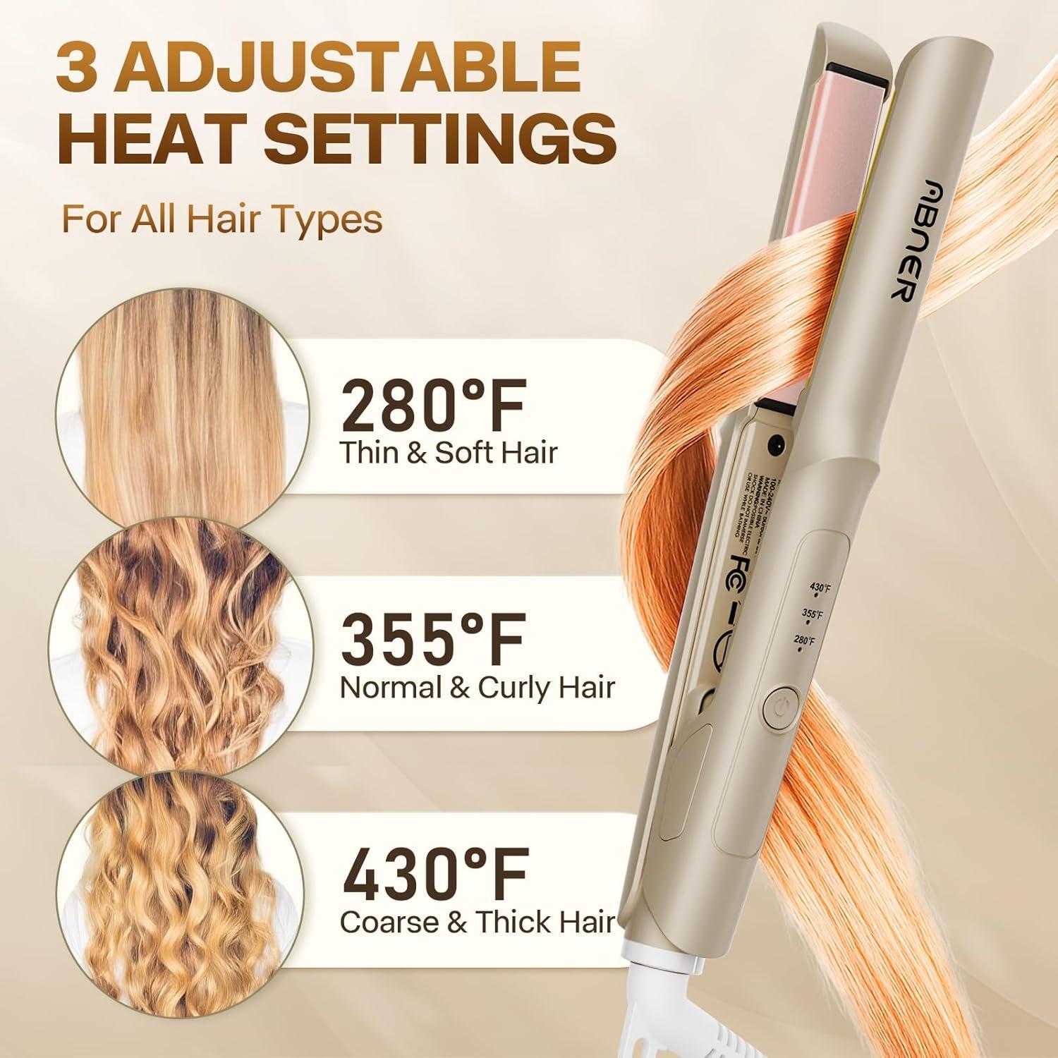 Plancha de Pelo Mini ABNER Cerámica 0.7" Temperatura Ajustable