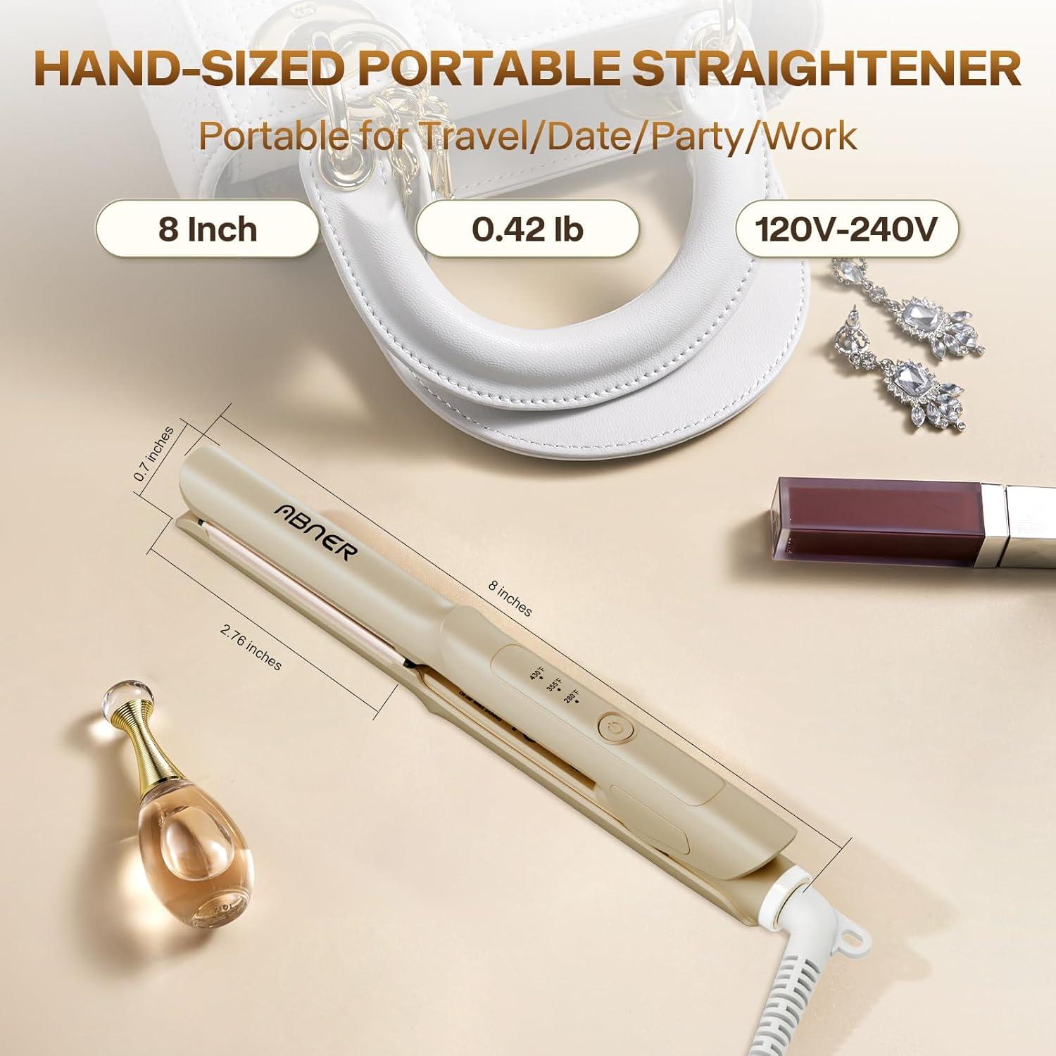 Plancha de Pelo Mini ABNER Cerámica 0.7" Temperatura Ajustable