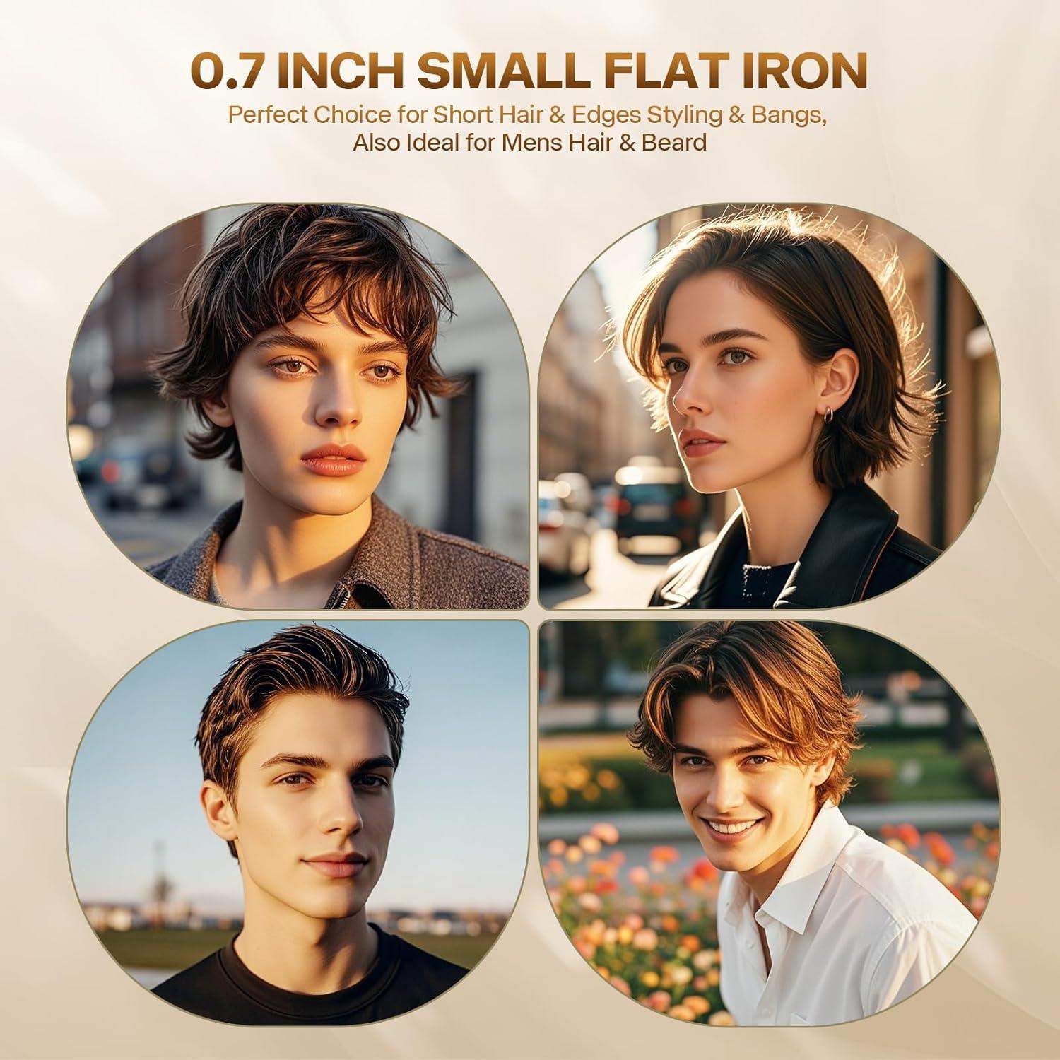 Plancha de Pelo Mini ABNER Cerámica 0.7" Temperatura Ajustable