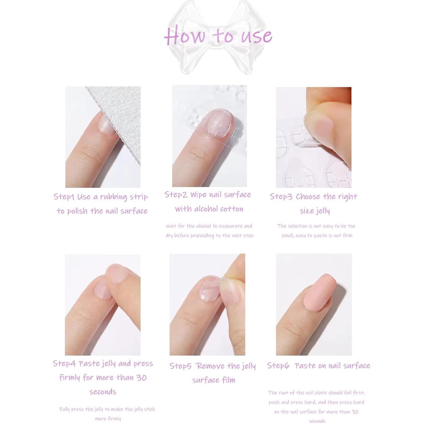 Uñas Postizas Cortas Cuadradas MABKJLF Amarillas 24 Piezas