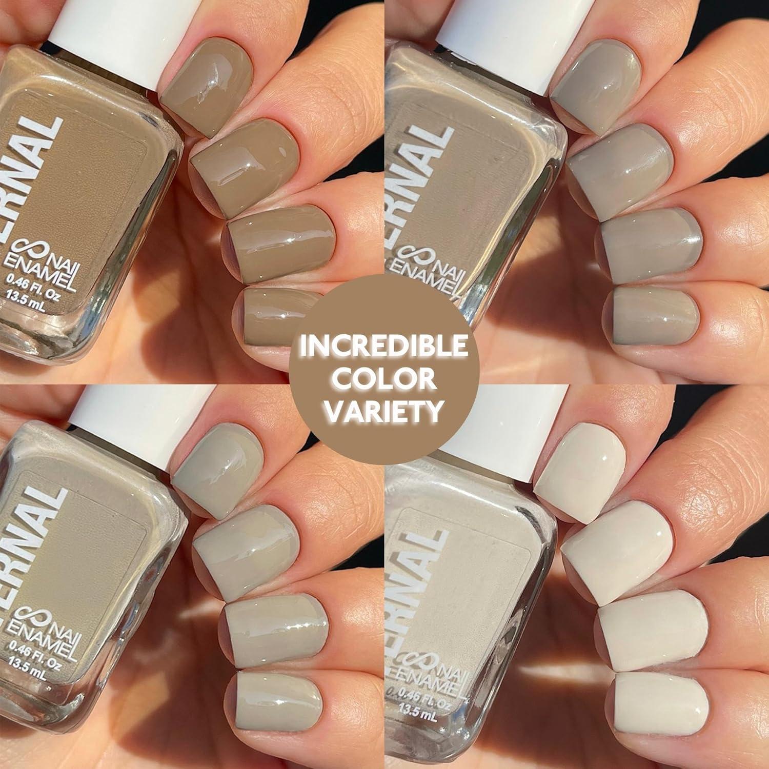 Set de Esmalte de Uñas Eterno 4 Colores Secado Rápido 13.5mL