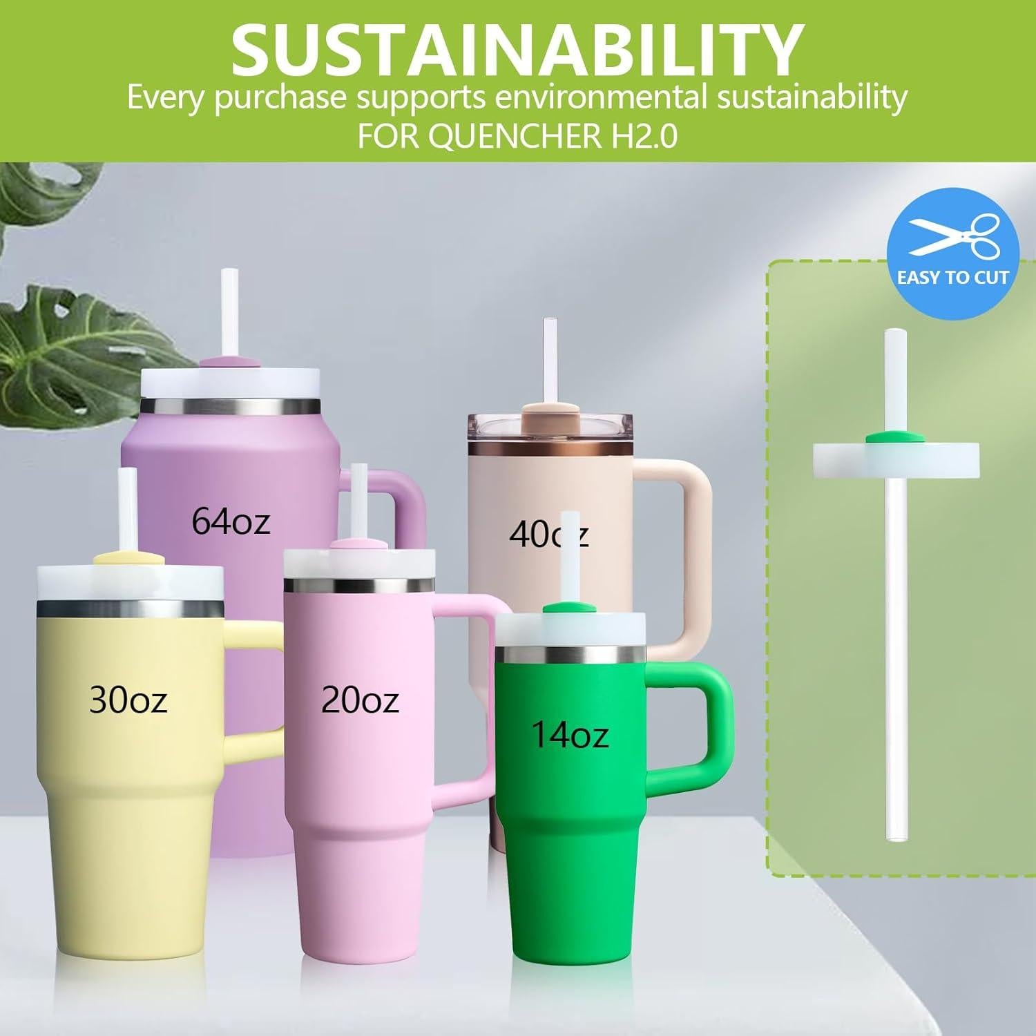 Juego de Pajitas Reutilizables Acuewuja para Stanley 14-64 oz