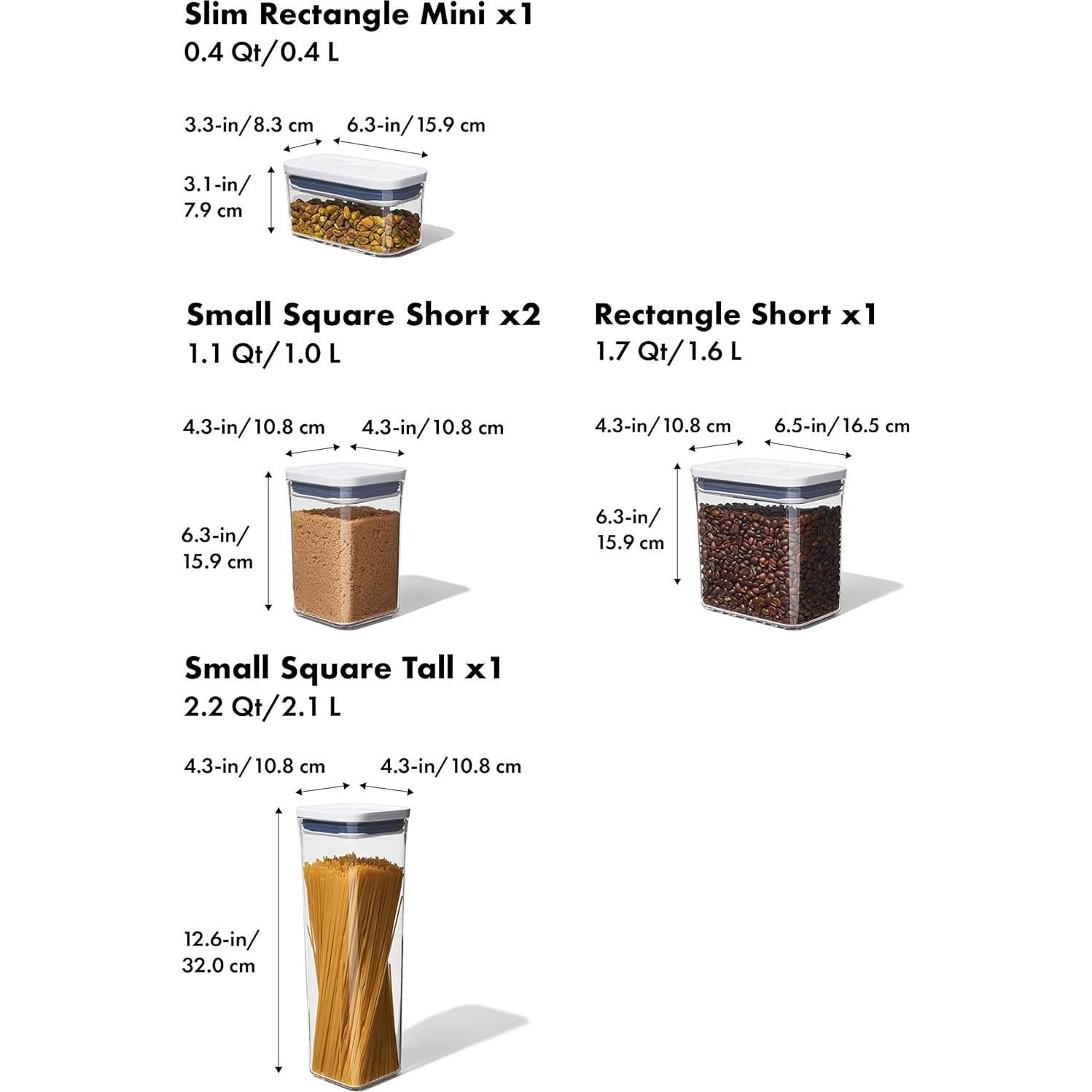 Set de Contenedores POP OXO Good Grips 5 Piezas + 3 Piezas