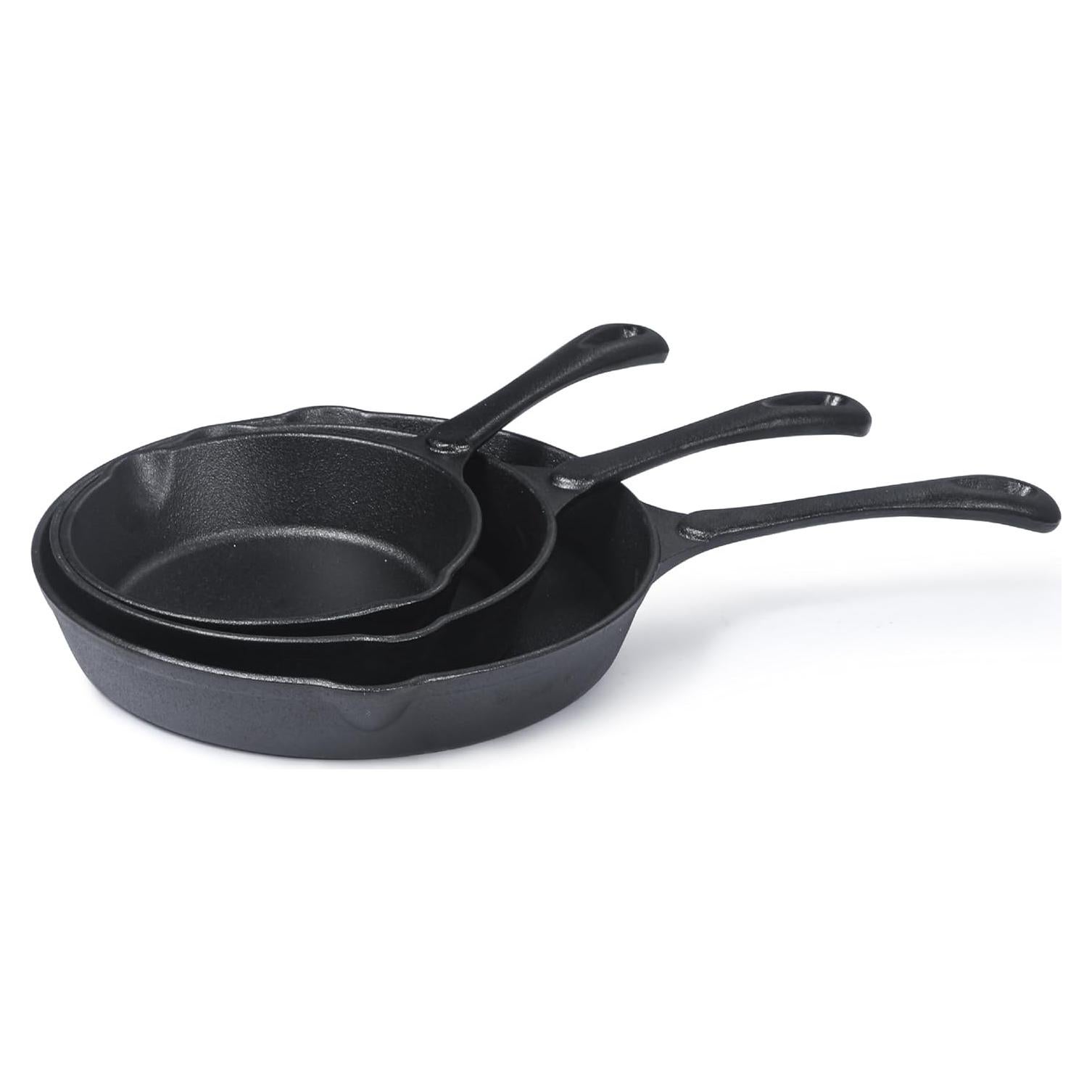 Juego de Sartenes de Hierro Fundido Commercial CHEF 3 Piezas 15-25 cm