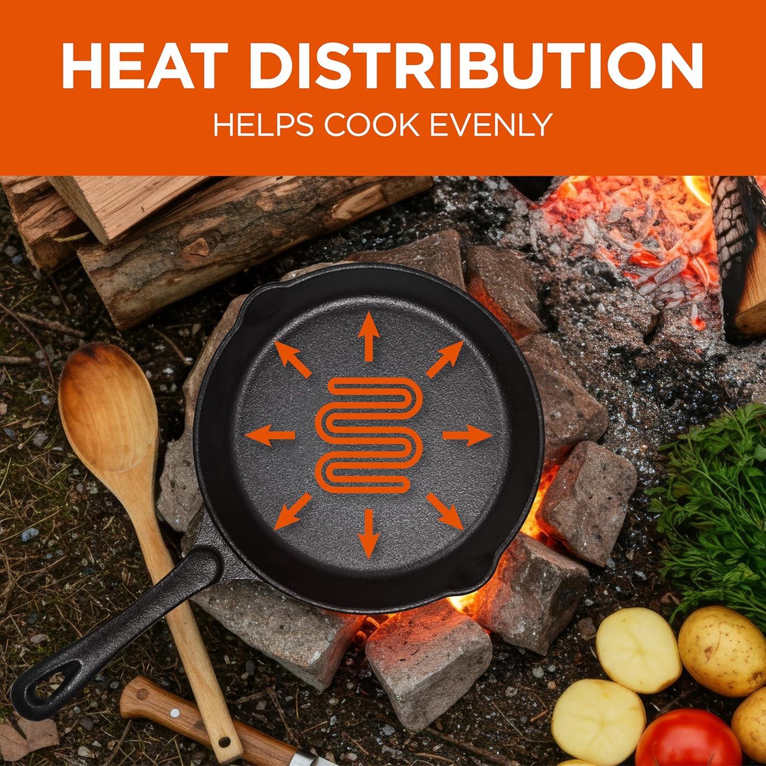 Juego de Sartenes de Hierro Fundido Commercial CHEF 3 Piezas 15-25 cm