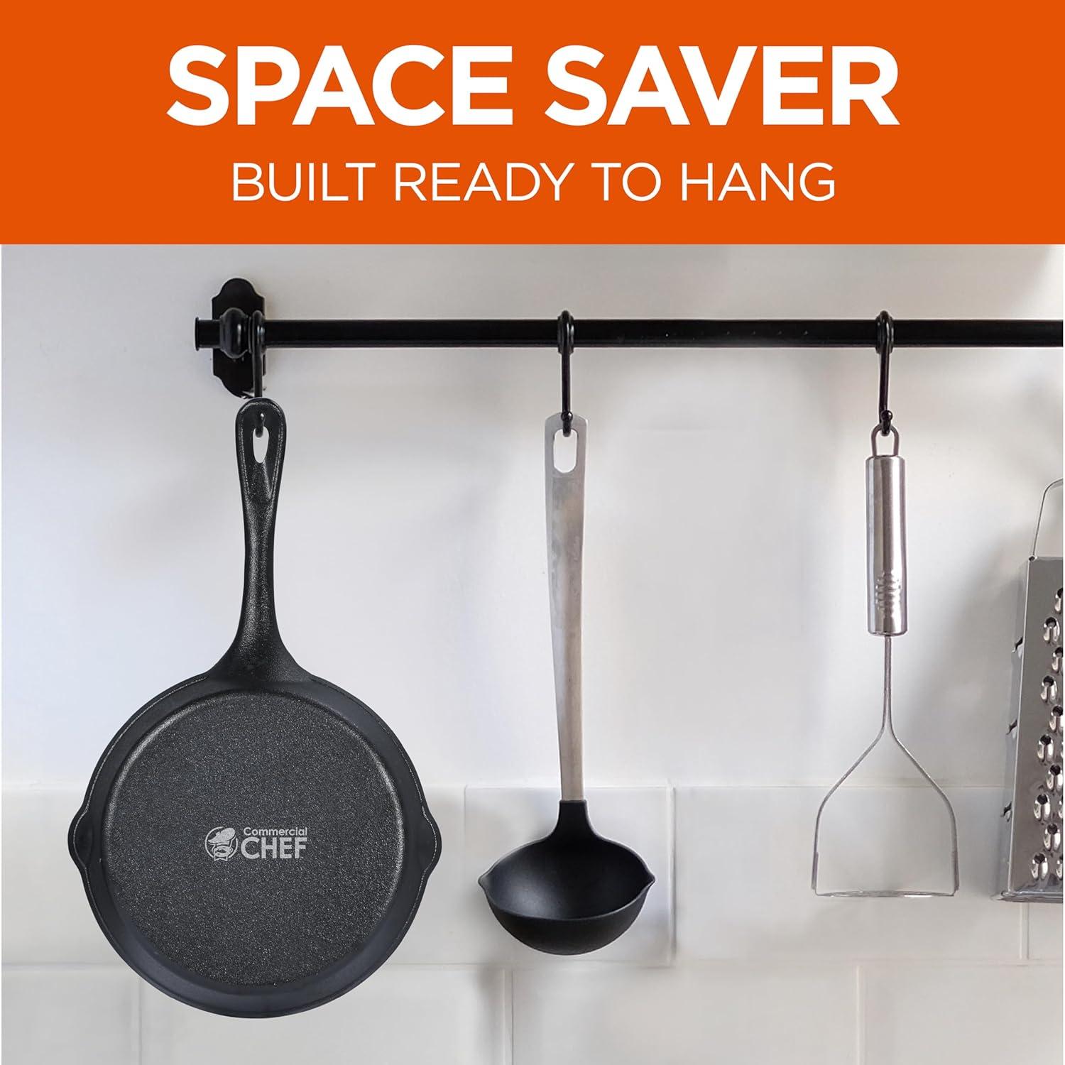 Juego de Sartenes de Hierro Fundido Commercial CHEF 3 Piezas 15-25 cm