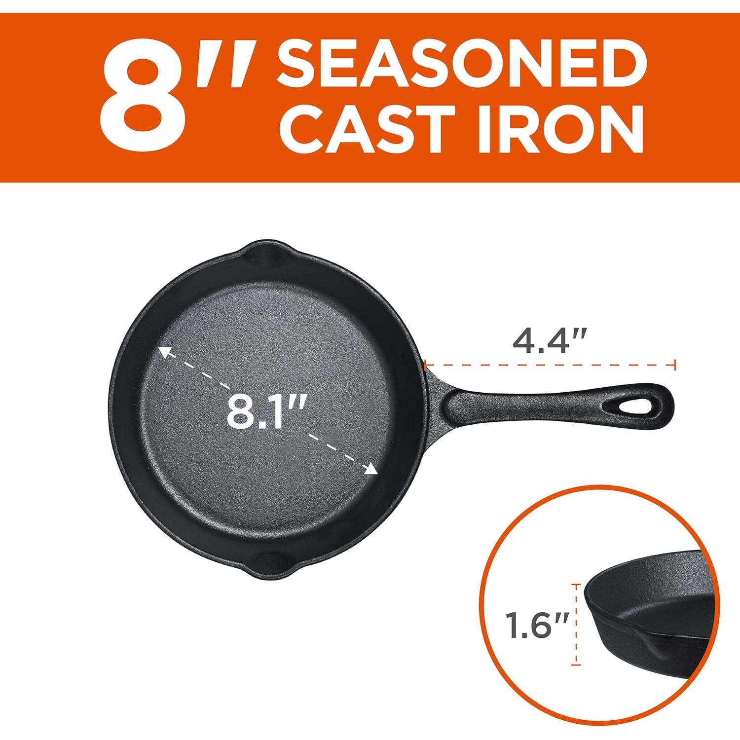 Juego de Sartenes de Hierro Fundido Commercial CHEF 3 Piezas 15-25 cm