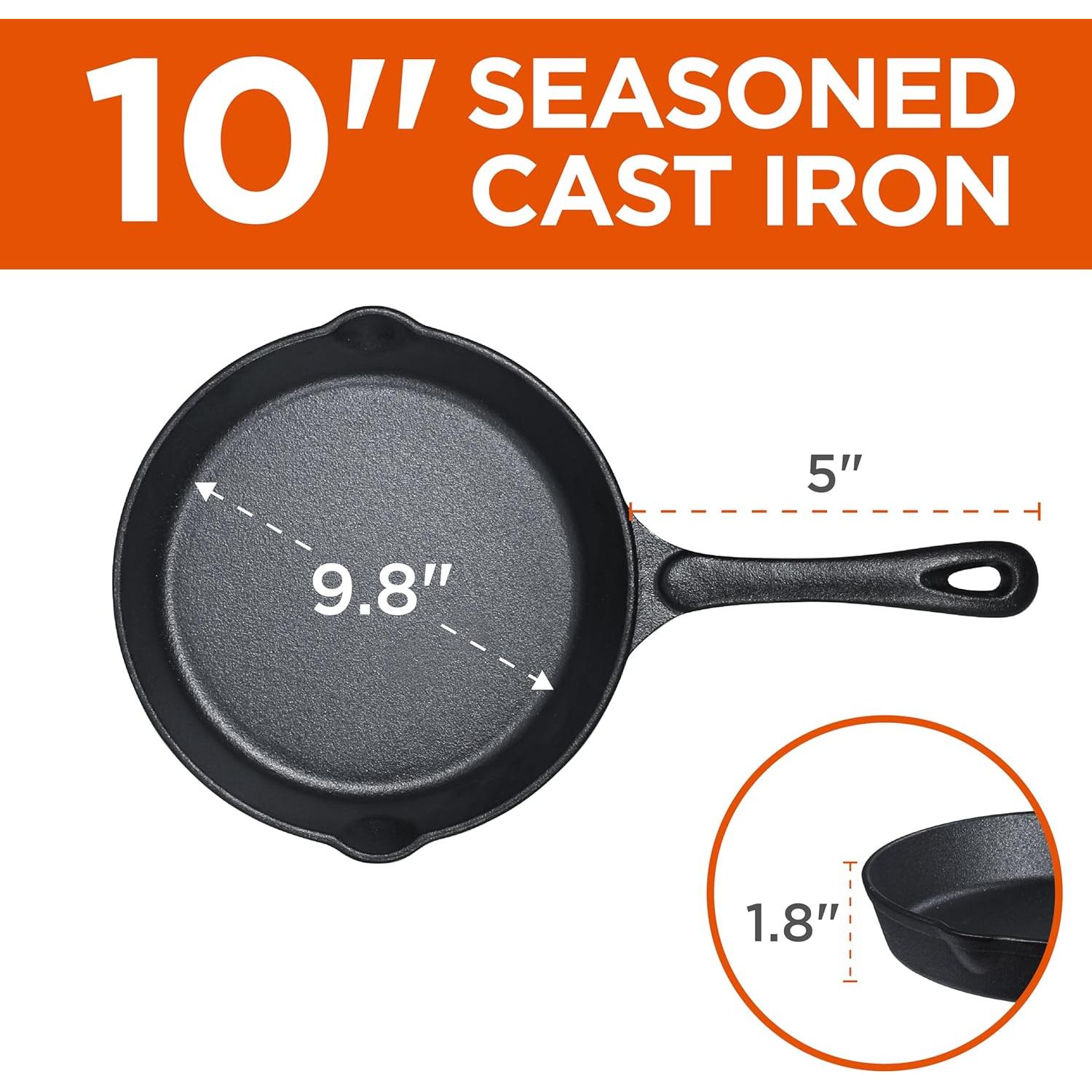 Juego de Sartenes de Hierro Fundido Commercial CHEF 3 Piezas 15-25 cm