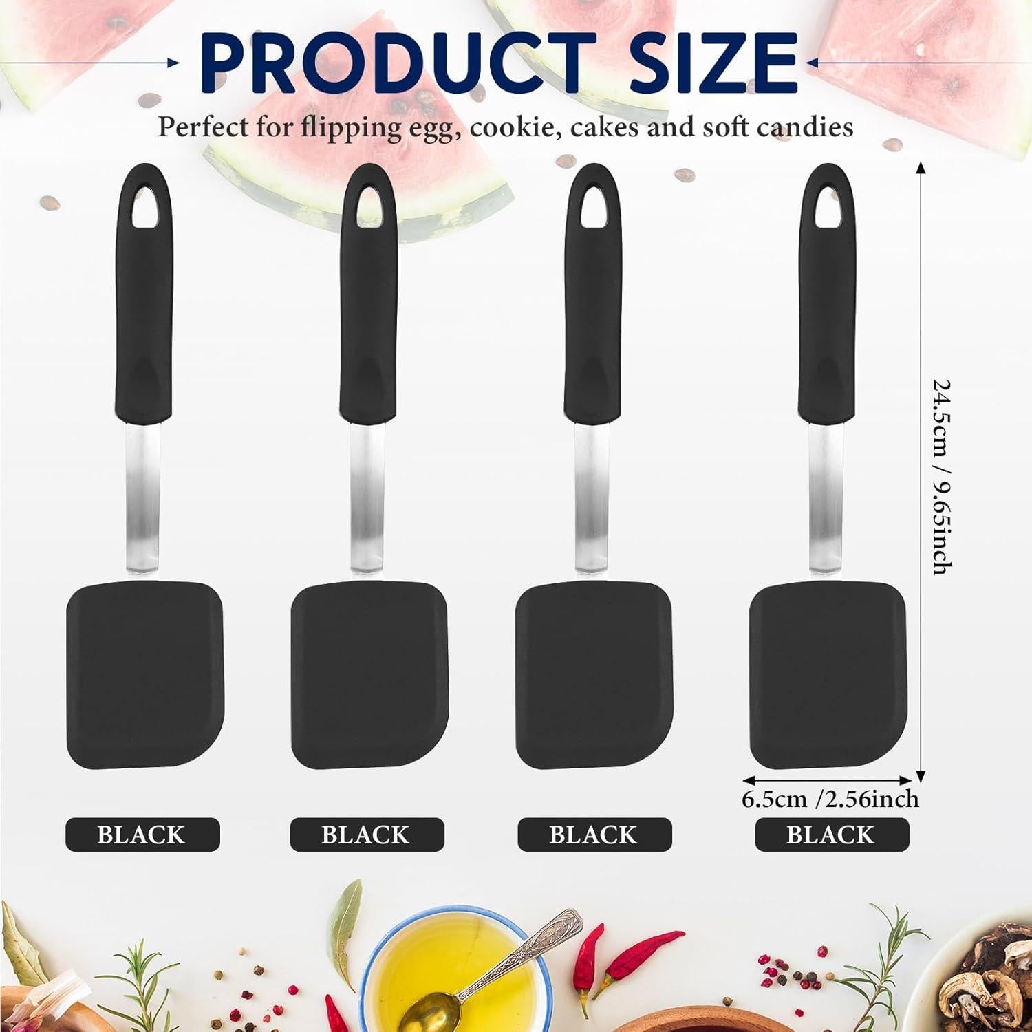 Espátulas de Silicona Gejoy 4 Pcs Antiadherentes 24.5 cm