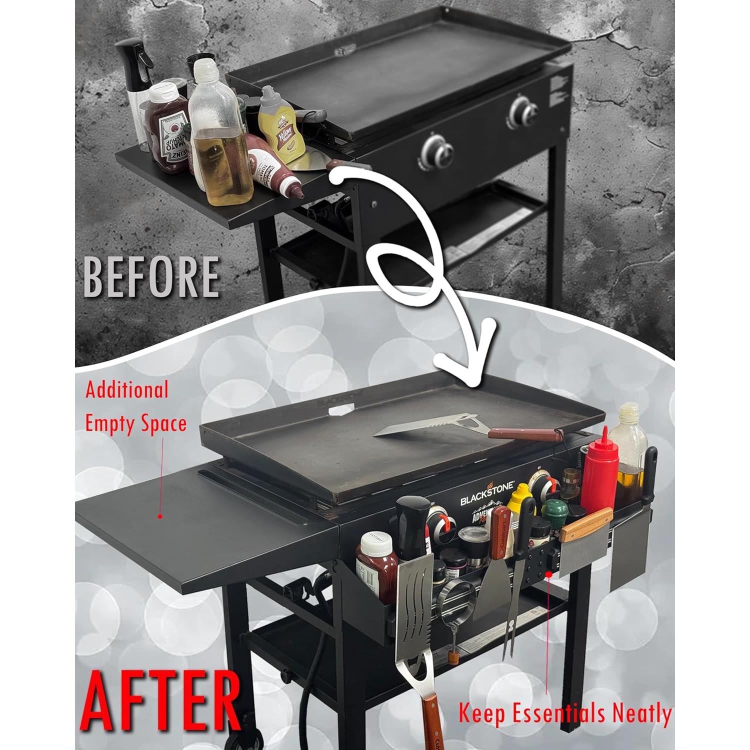 Caddy Frontal Sivsis para Plancha Blackstone 28" con Soportes Magnéticos