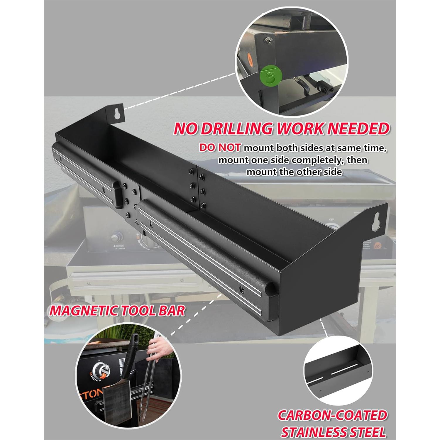 Caddy Frontal Sivsis para Plancha Blackstone 28" con Soportes Magnéticos