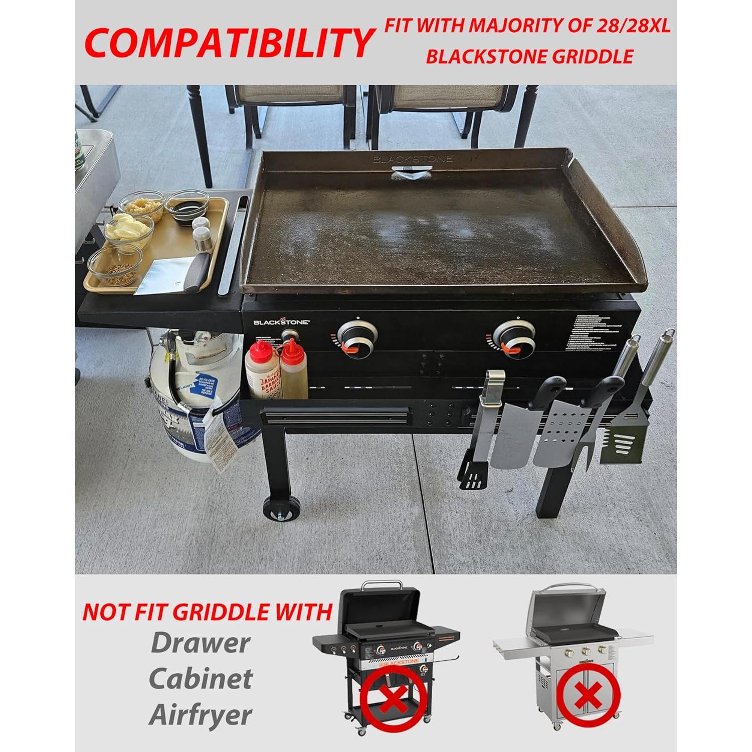 Caddy Frontal Sivsis para Plancha Blackstone 28" con Soportes Magnéticos