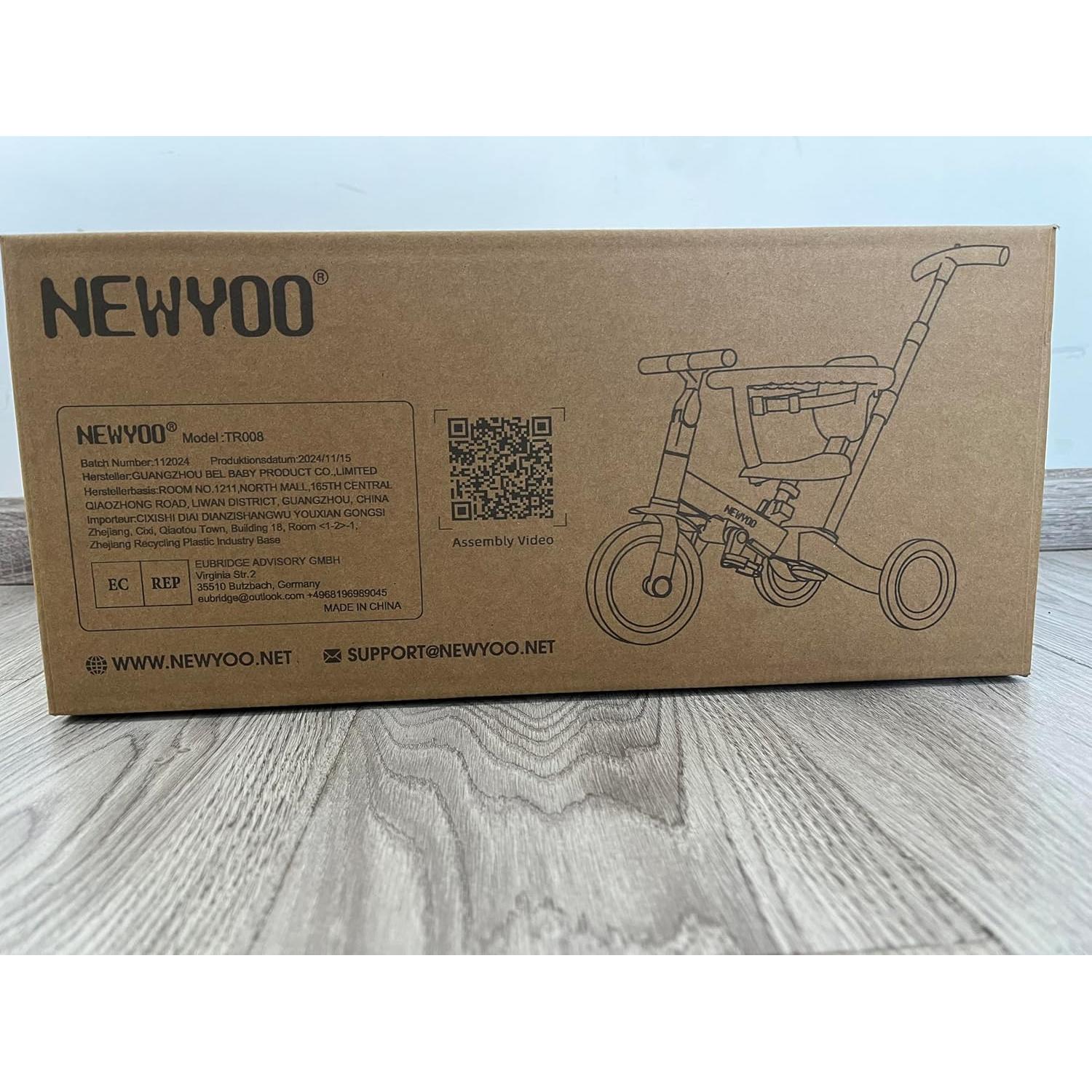 Triciclo Multifuncional Newyoo TR008 para Niños 1-3 Años Azul