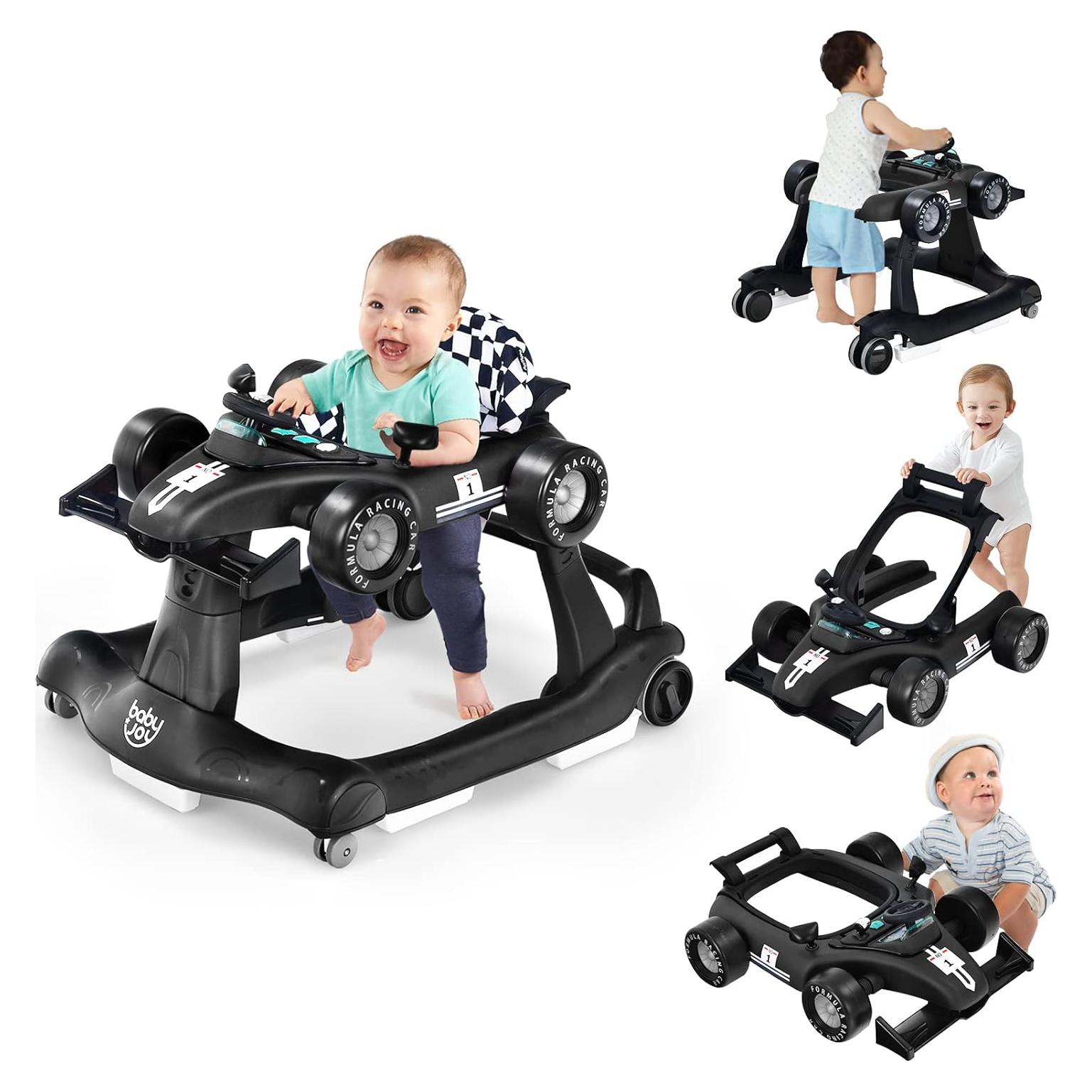 Andador 4-en-1 BABY JOY Plegable Ajustable para Bebés 6-18 Meses