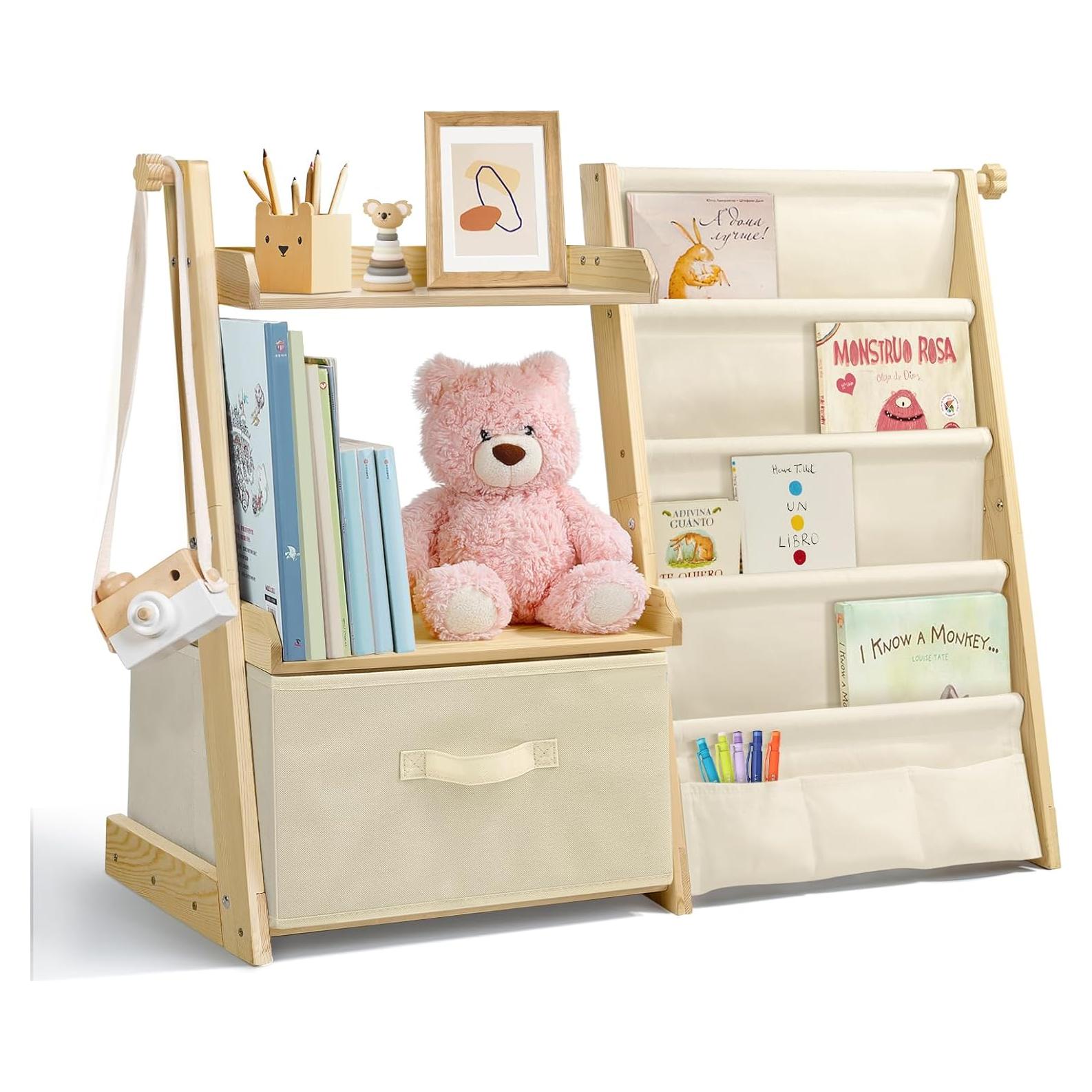 Estantería Organizador de Juguetes 2 en 1 Wooshwa Beige