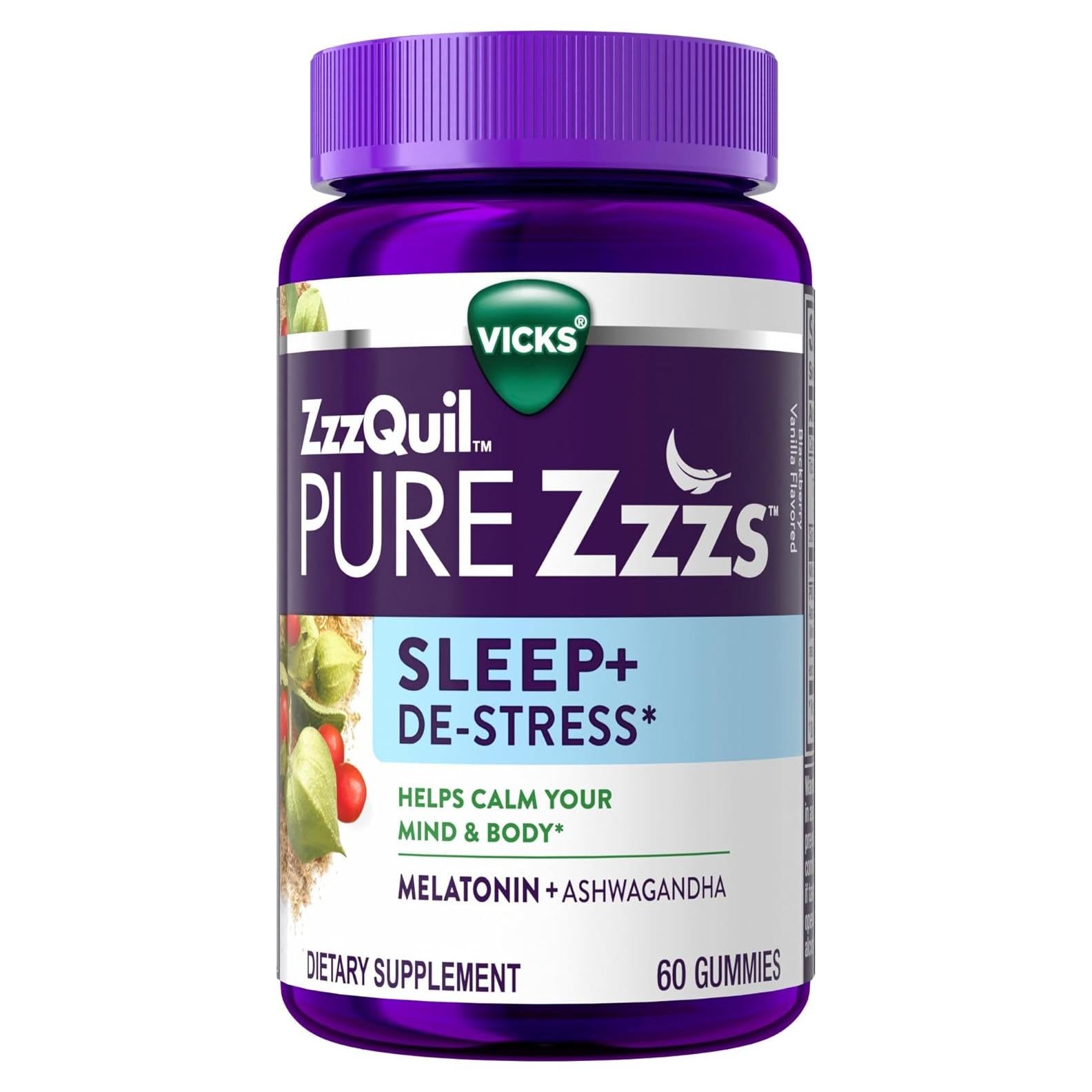 Gominolas de Melatonina ZzzQuil PURE Zzzs De-Stress 60 Unidades